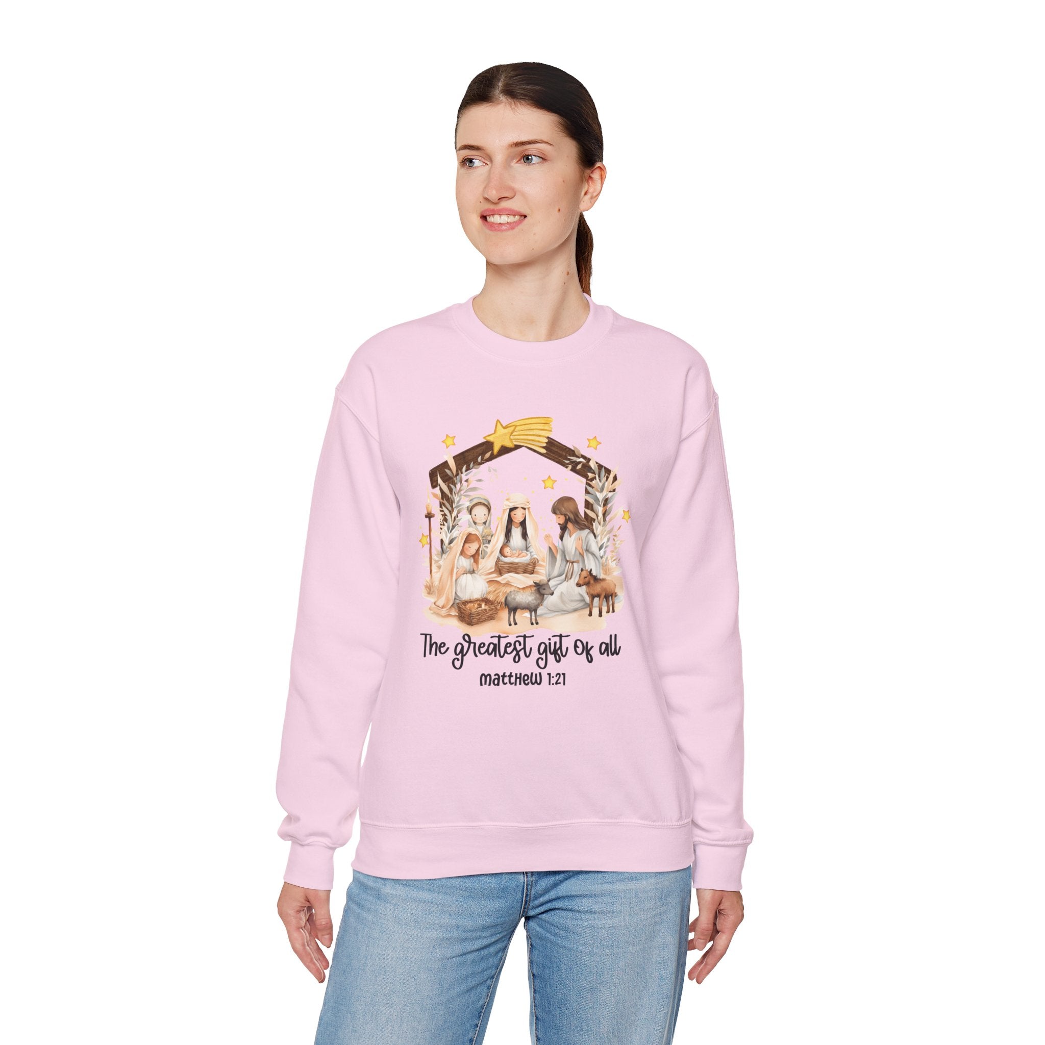 Christmas Nativity Crewneck Sweatshirt - "The Greatest Gift of All"