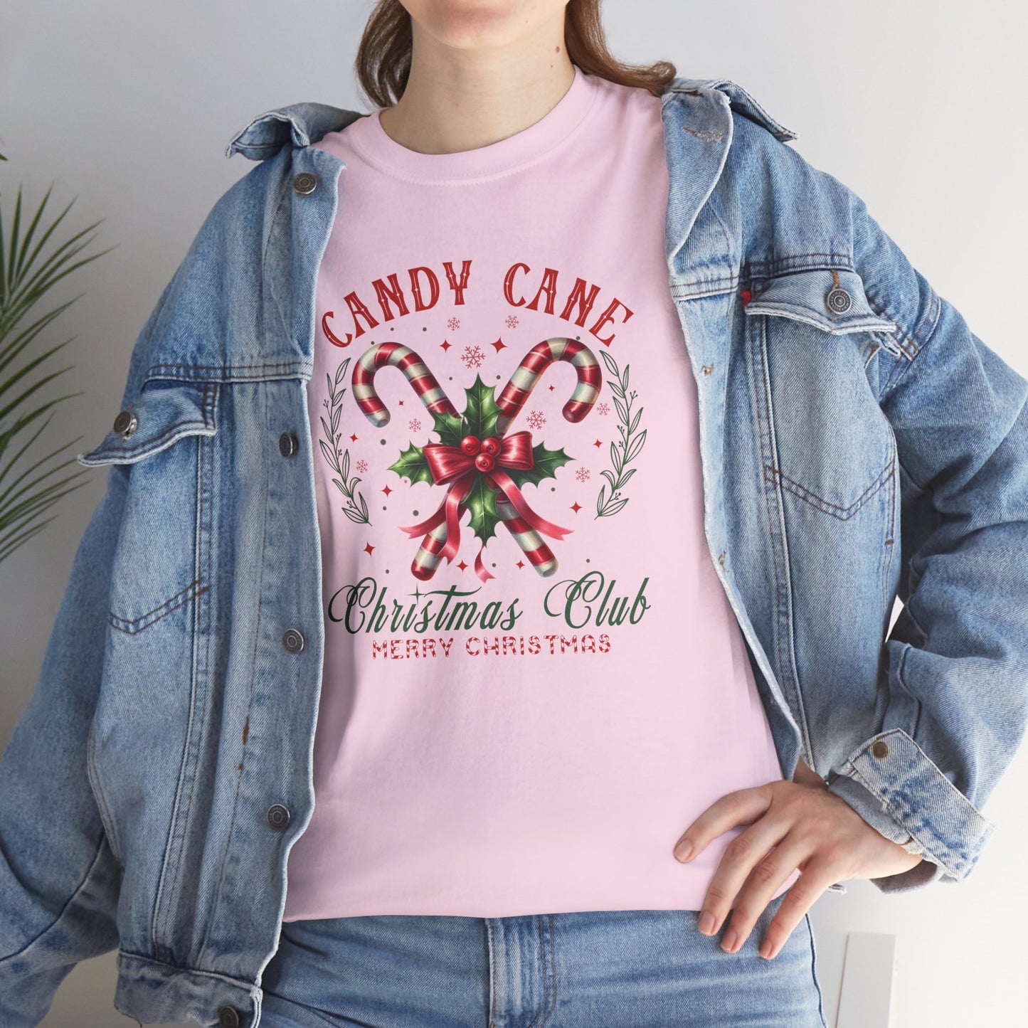 Candy Cane Christmas Club Heavy Cotton Tee - Merry Christmas Holiday Shirt