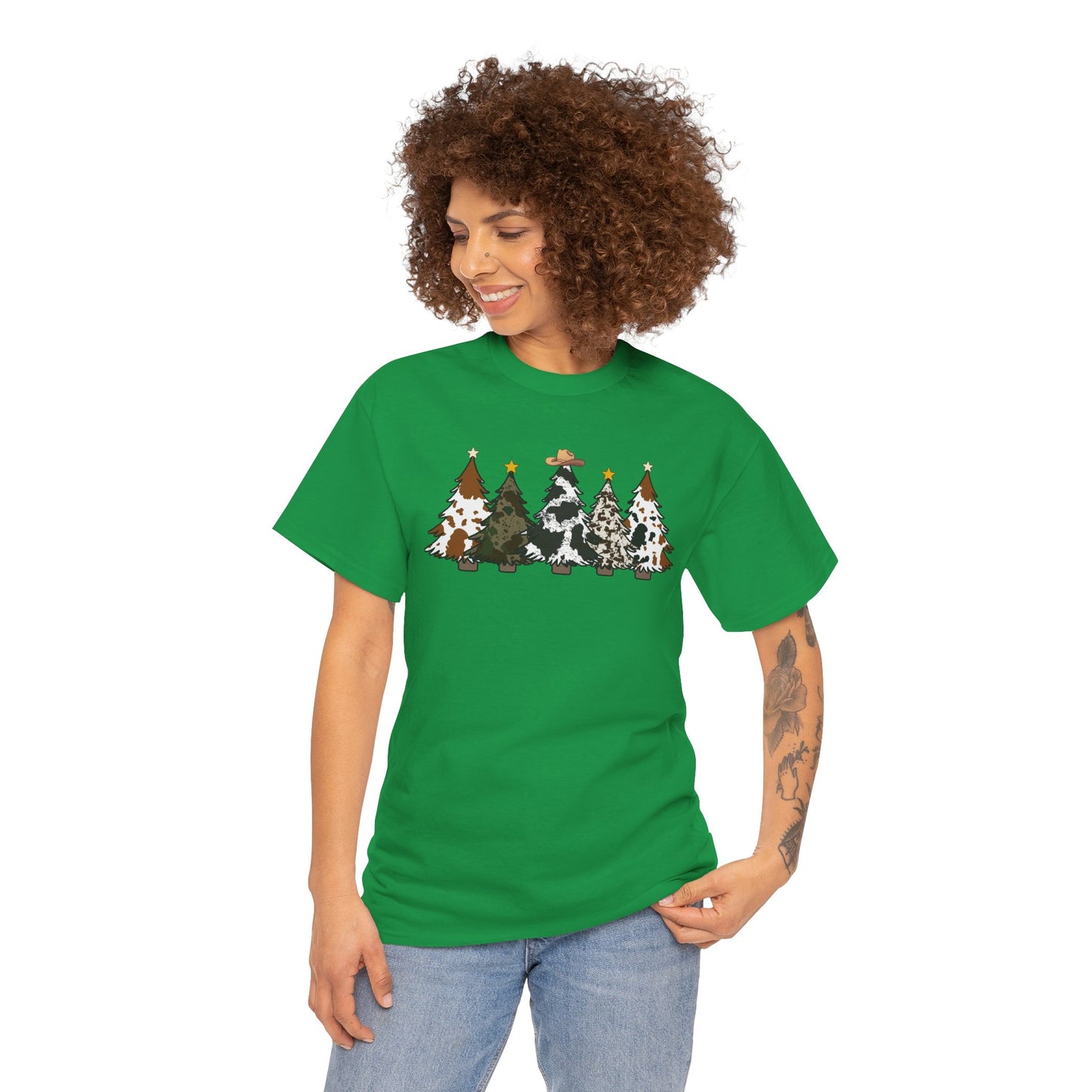 Whimsical Holiday Trees Heavy Cotton Tee