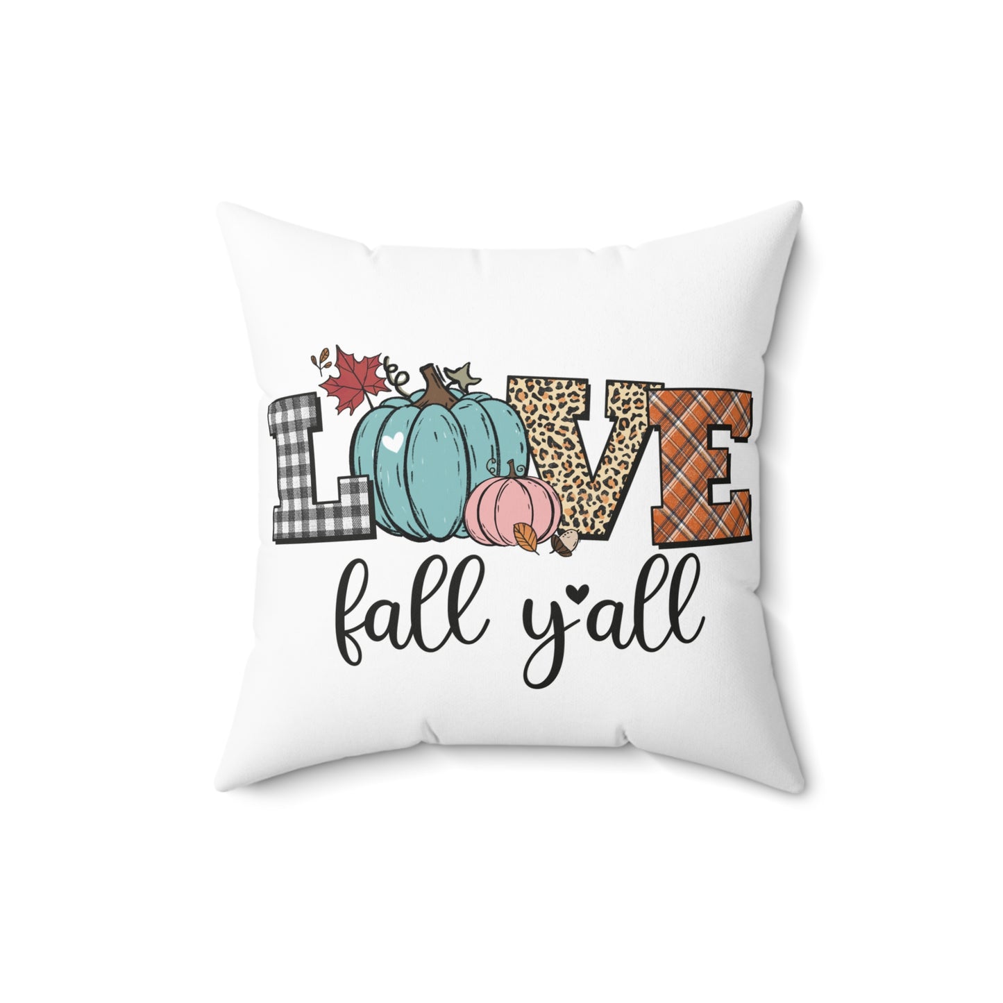 Fall "Love" Pumpkin Pillow — Love Fall Y'all Decorative Throw Pillow