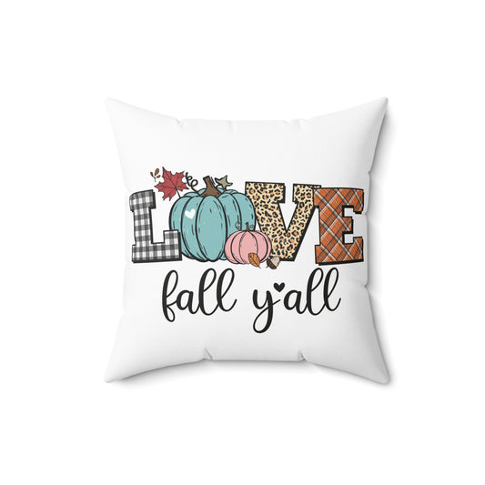 Fall "Love" Pumpkin Pillow — Love Fall Y'all Decorative Throw Pillow