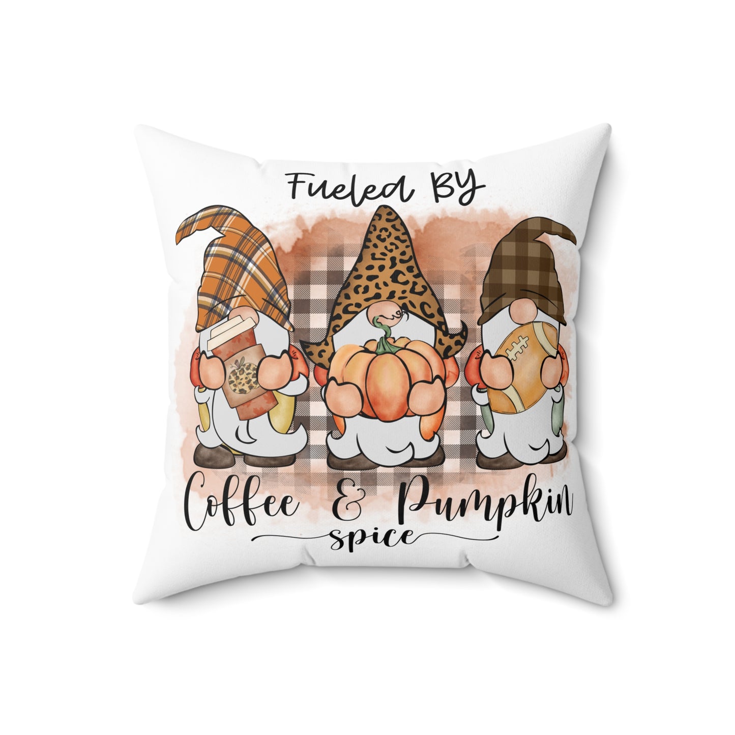 Coffee & Pumpkin Spice Gnome Pillow — Fall Decorative Accent