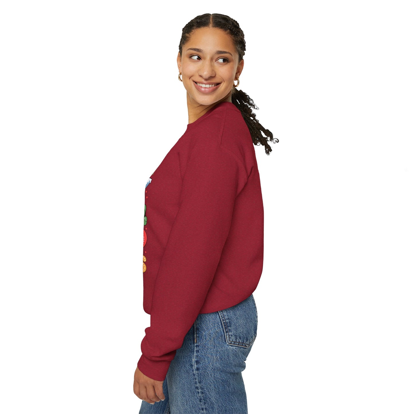 Festive Crewneck Sweatshirt - Dance Like Frosty, Give Like Santa, Love Like Jesus