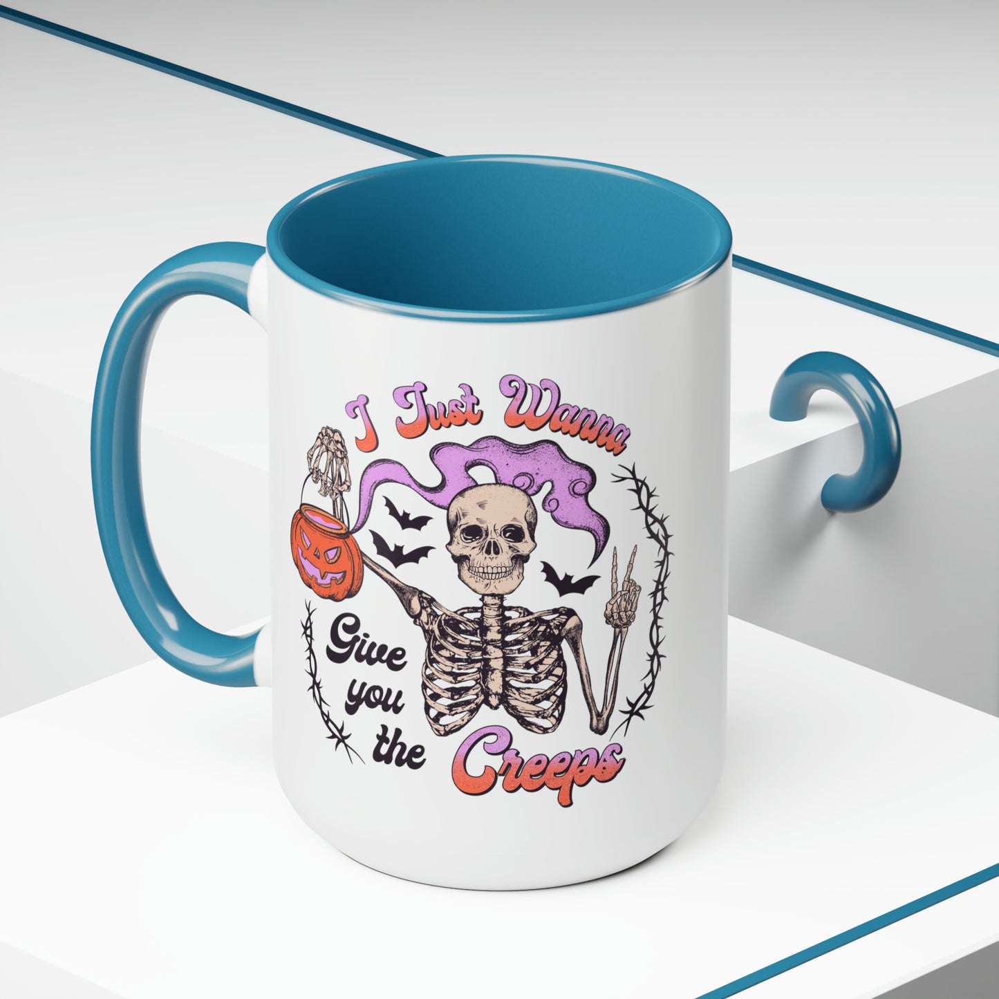 Two-Tone Coffee Mugs, 15oz