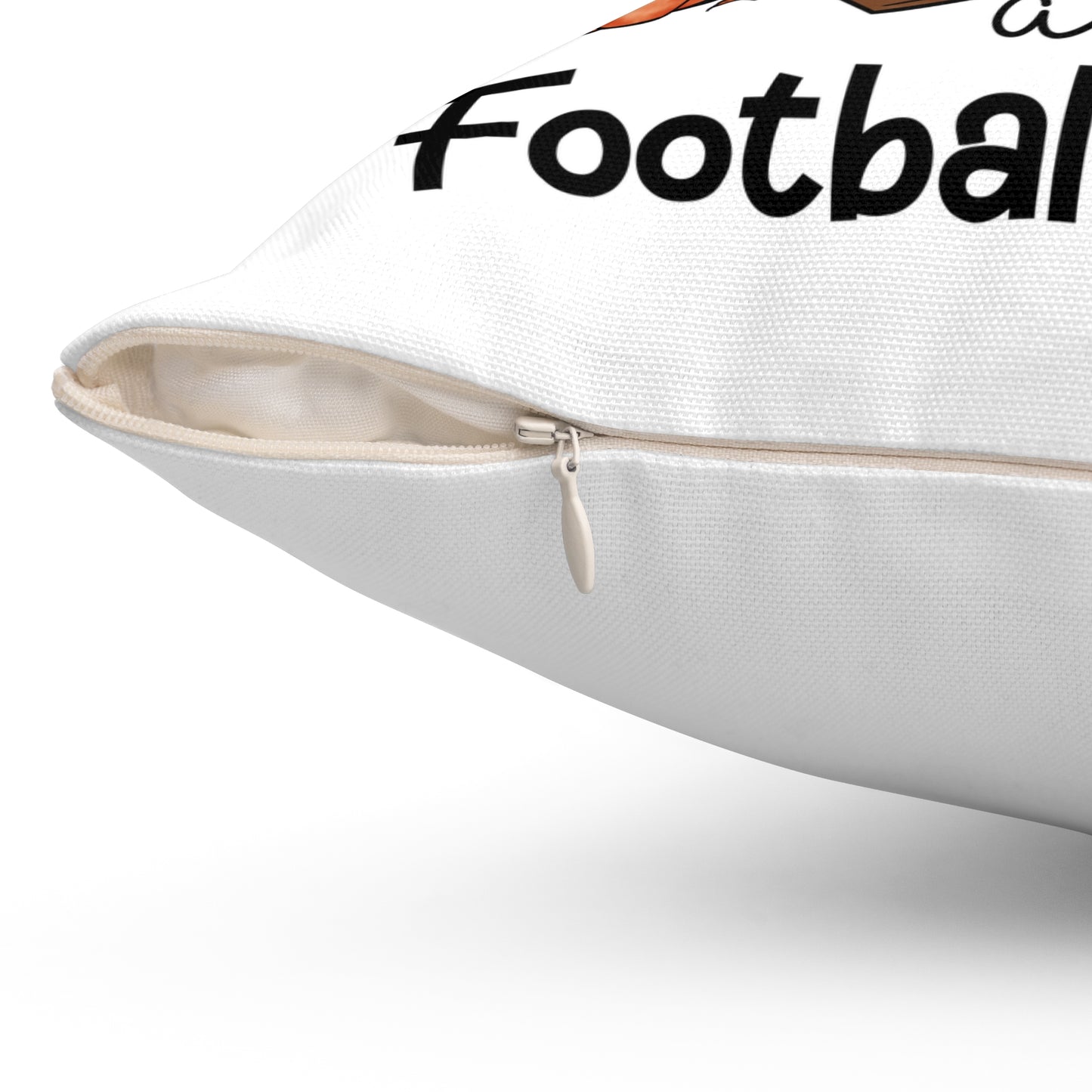 Fall Football Pillow — "Falling Leaves and Football Please" Decorative Throw Pillow