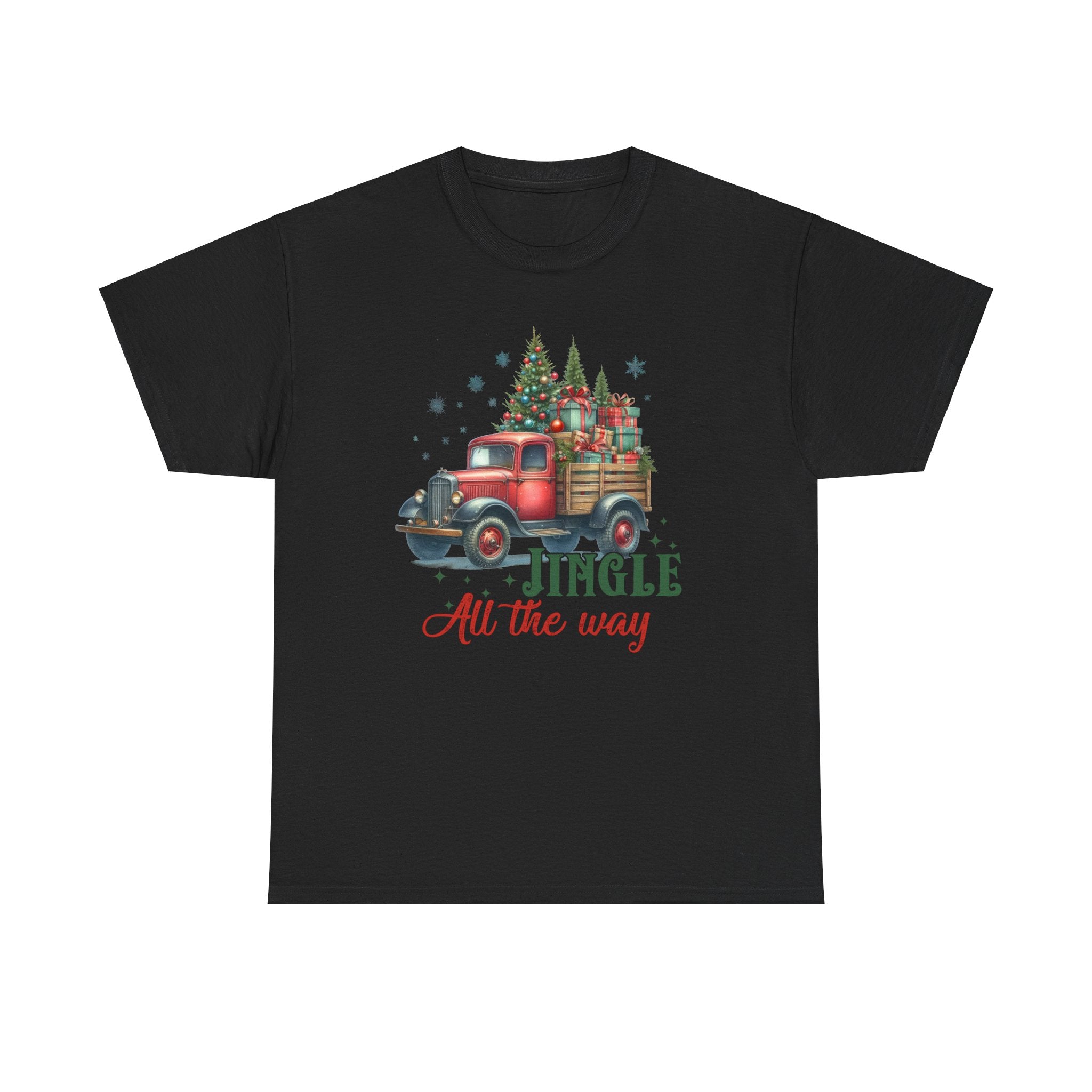 Jingle All the Way Holiday Tee - Heavy Cotton Shirt for Christmas Celebrations