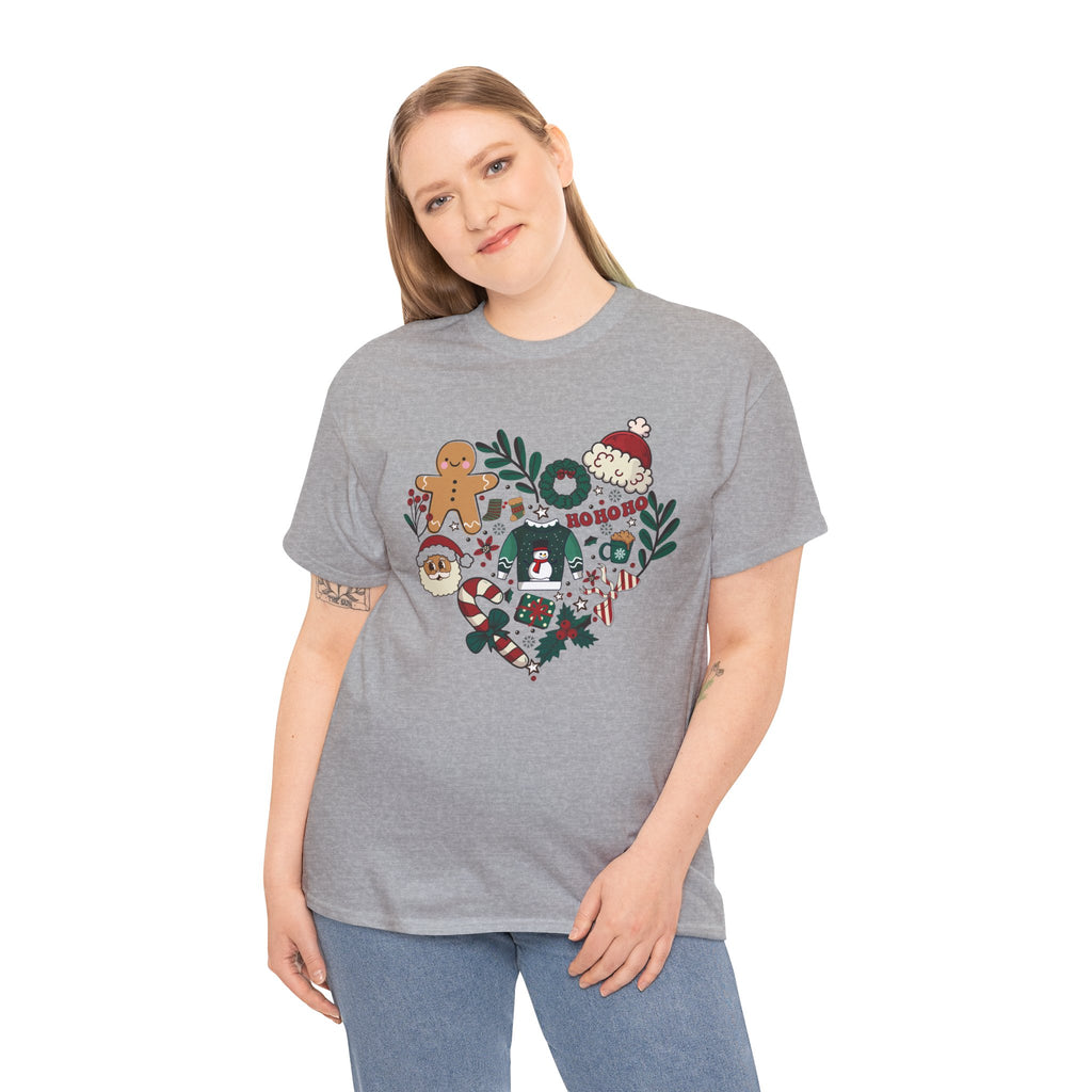 Festive Holiday Heart Heavy Cotton Tee