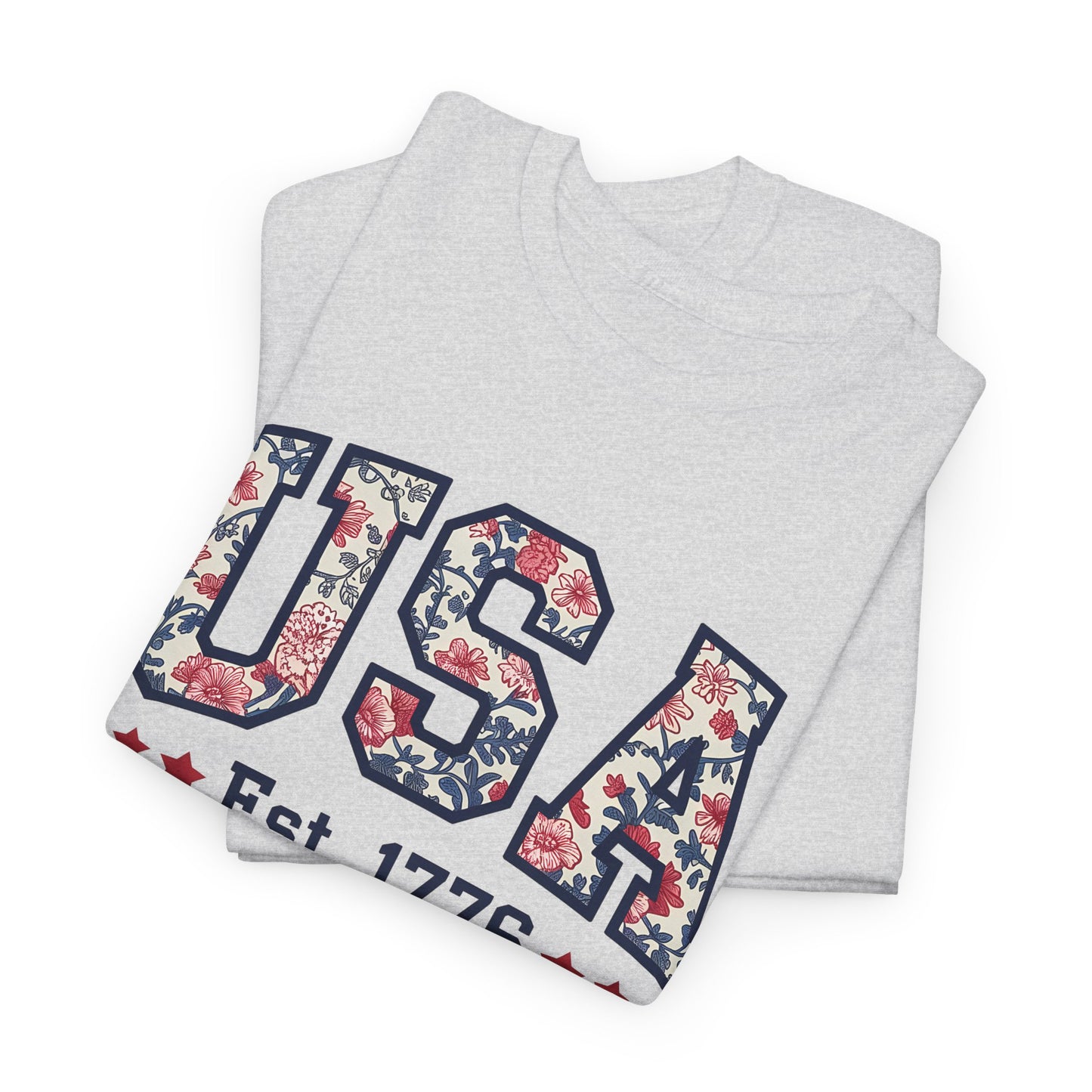 Patriotic USA Floral- Tee