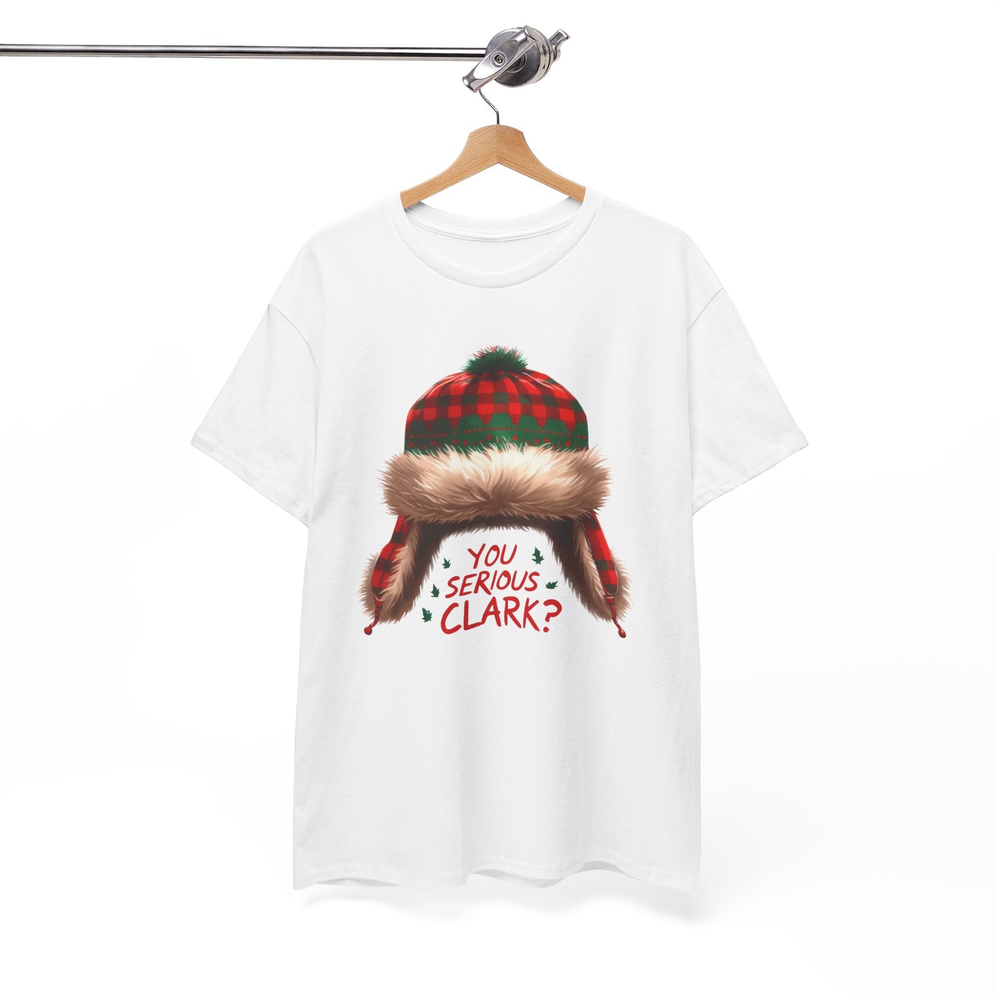 Funny Holiday Heavy Cotton Tee - 'You Serious, Clark?'