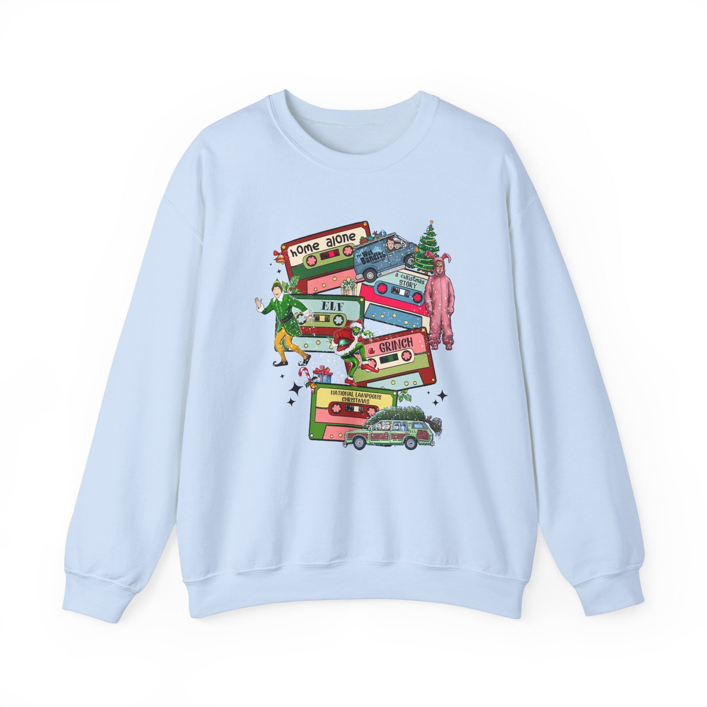 Retro Holiday Movie Crewneck Sweatshirt – Cozy & Festive Design
