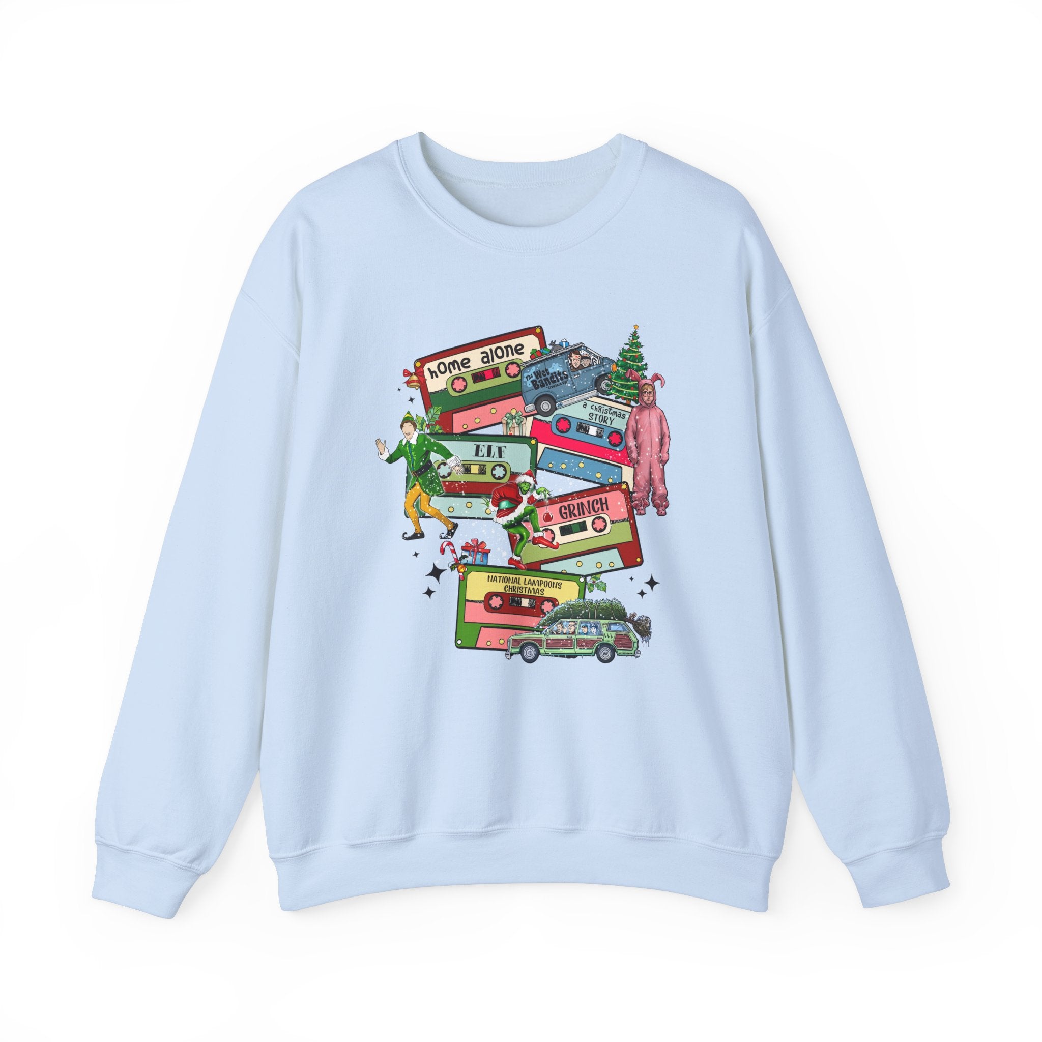 Retro Holiday Movie Crewneck Sweatshirt – Cozy & Festive Design