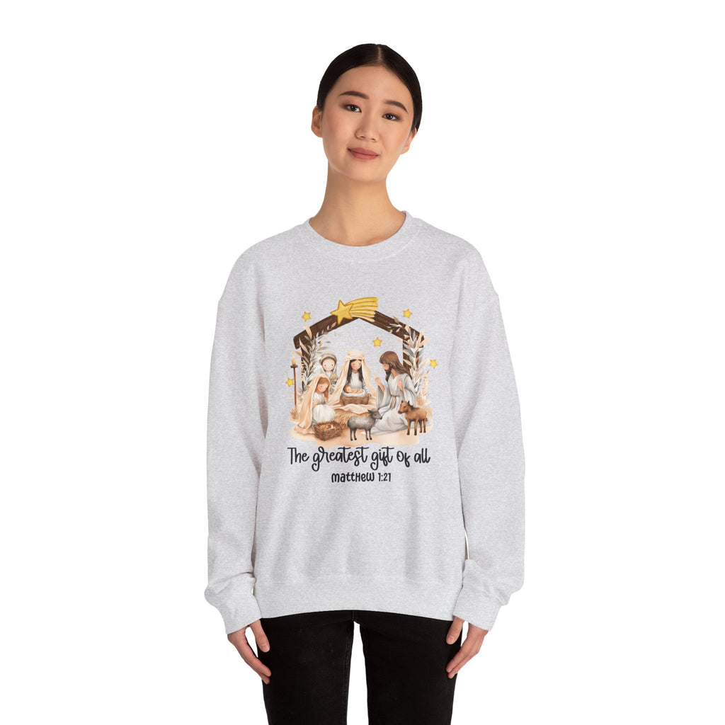 Christmas Nativity Crewneck Sweatshirt - "The Greatest Gift of All"