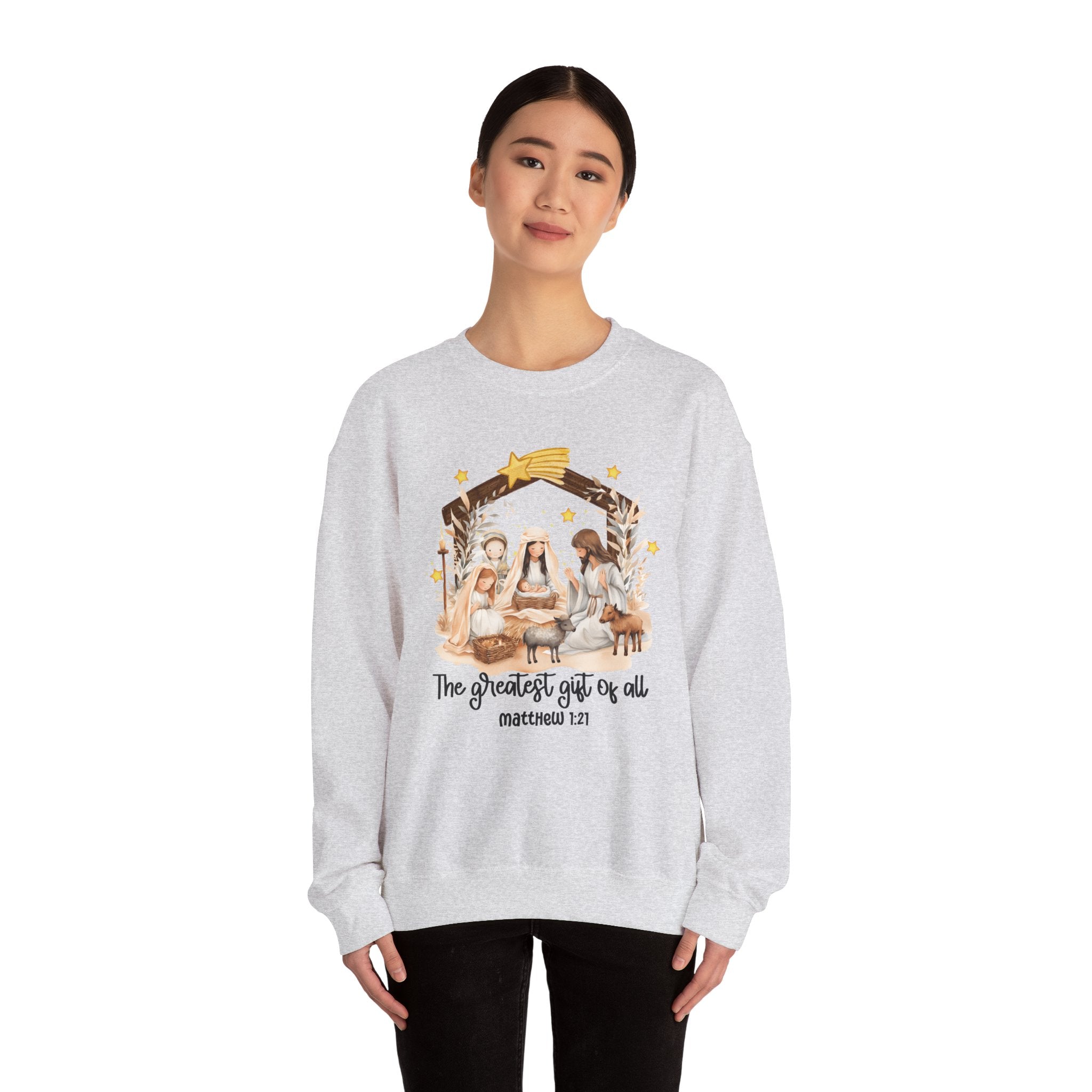 Christmas Nativity Crewneck Sweatshirt - "The Greatest Gift of All"