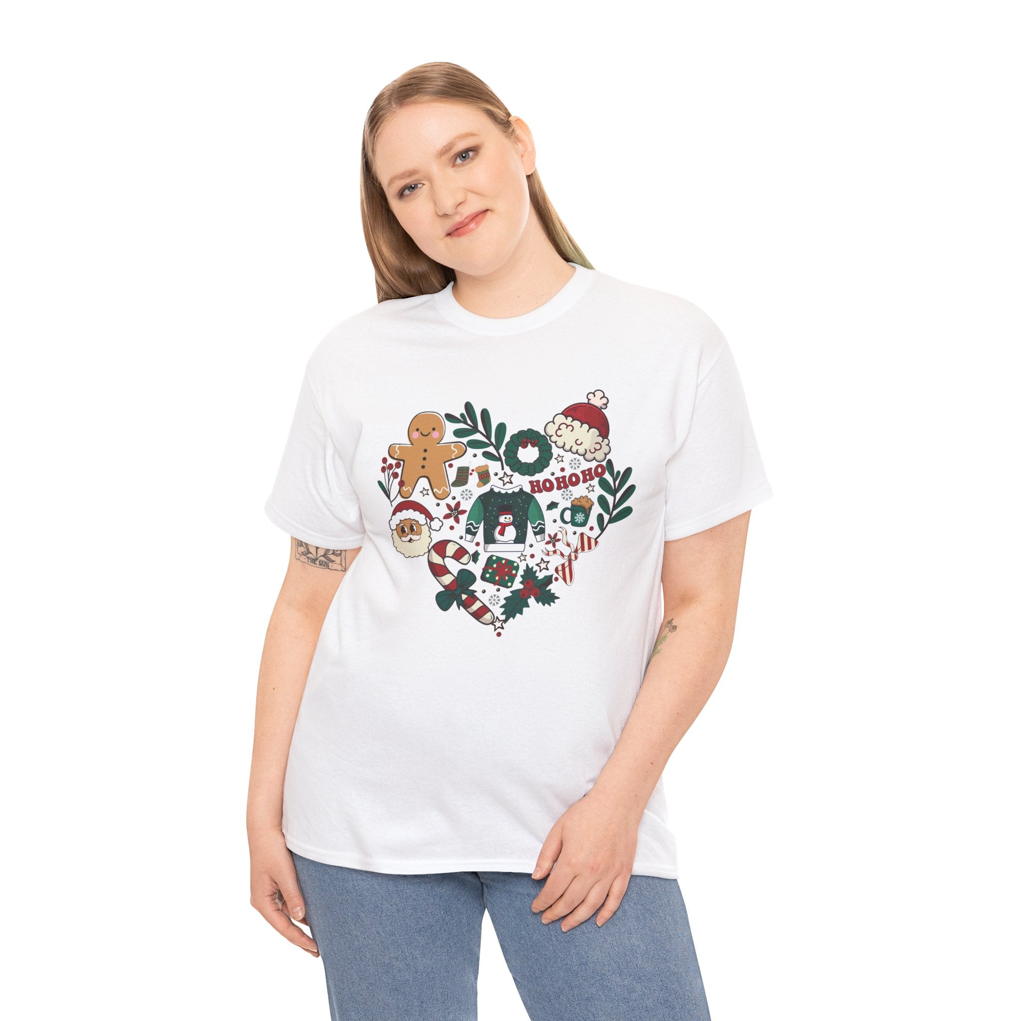 Festive Holiday Heart Heavy Cotton Tee