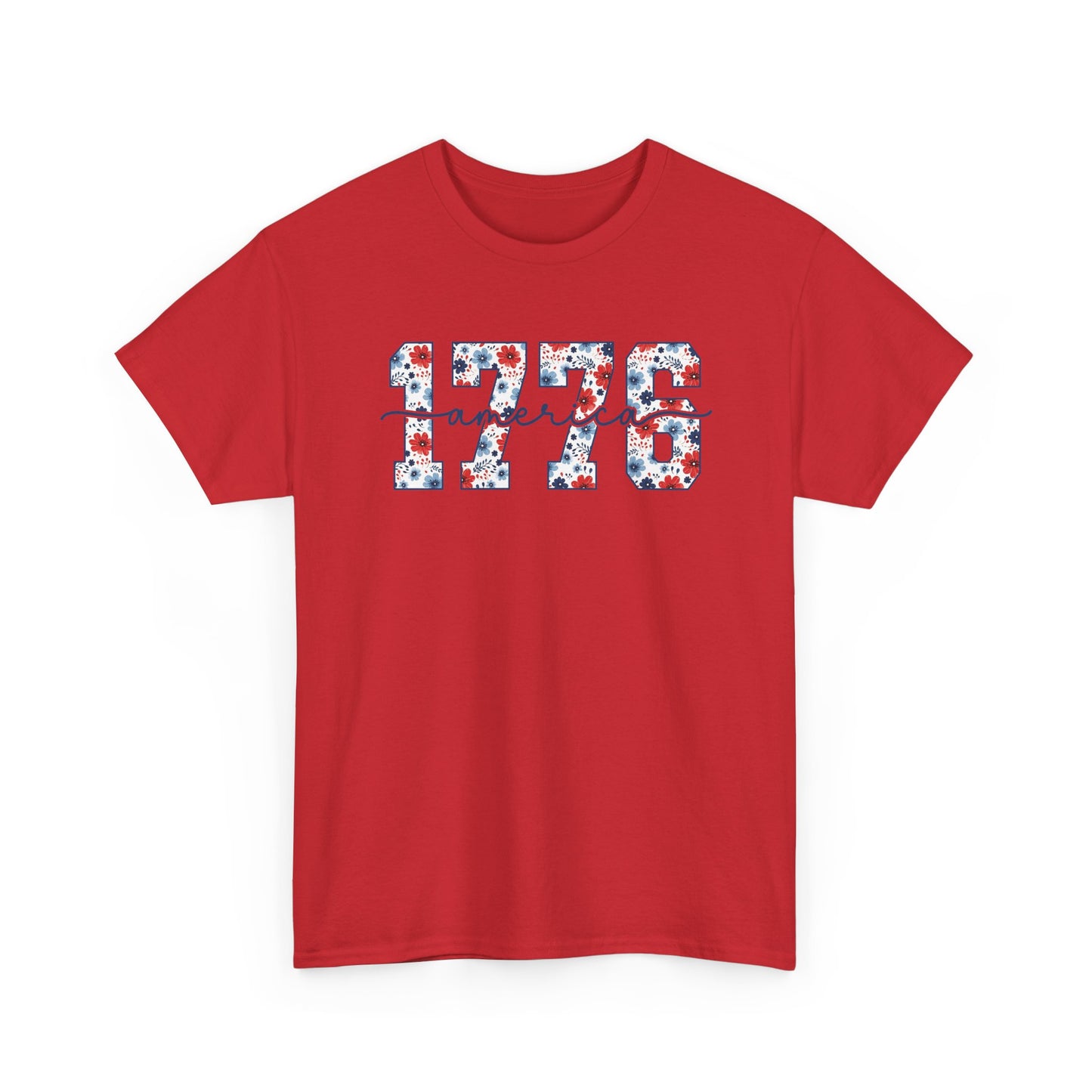 1776 Floral Patriotic T‑Shirt — Americana Independence Day Tee