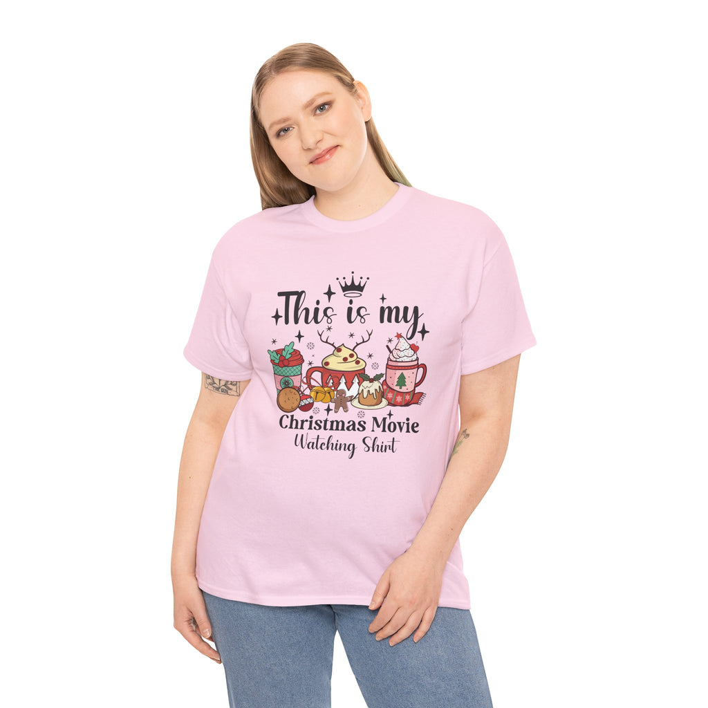 Christmas Movie Watching Tee - Heavy Cotton Shirt