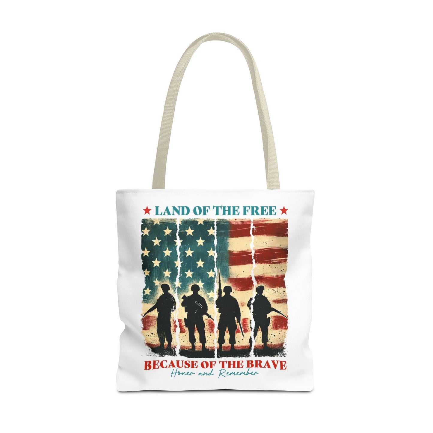 Patriotic Tote Bag - Land of the Free, Because of the Brave