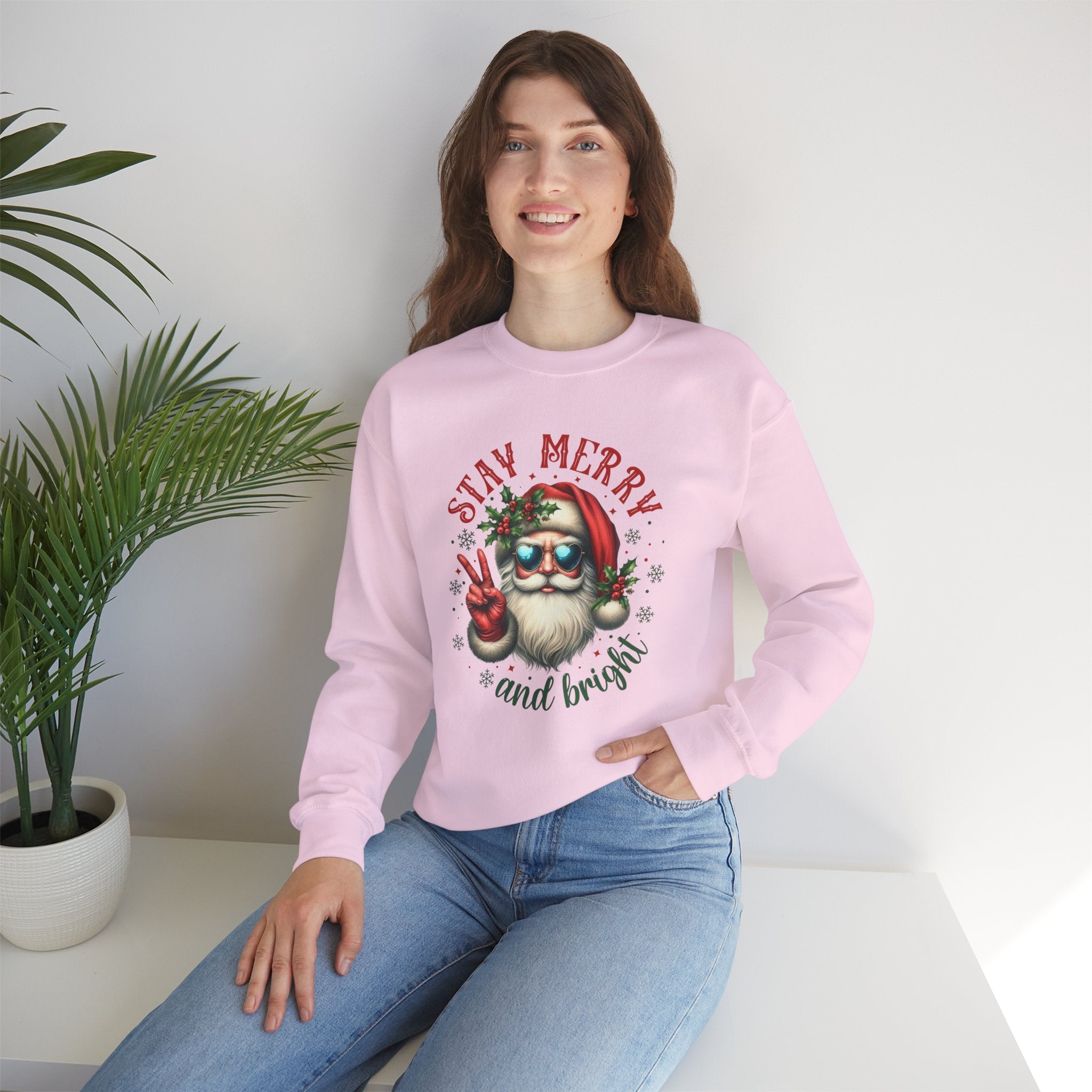 Stay Merry and Bright Crewneck Sweatshirt - Festive Holiday Apparel