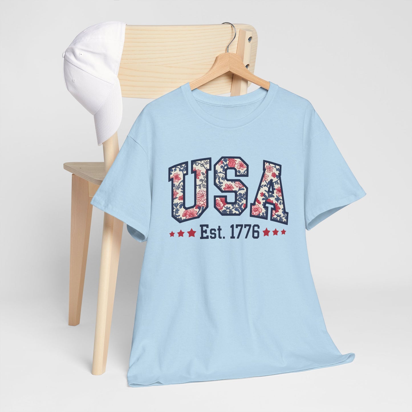 Patriotic USA Floral- Tee