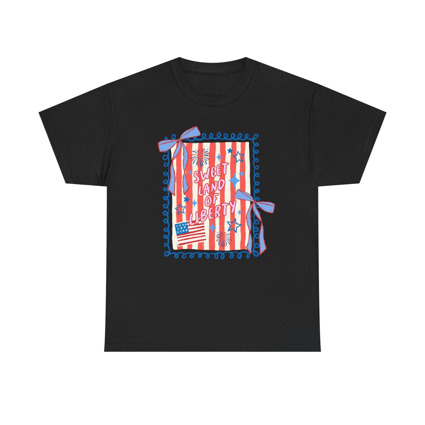Patriotic 'Land of Liberty' Tee — Red White Blue Flag Graphic T-Shirt