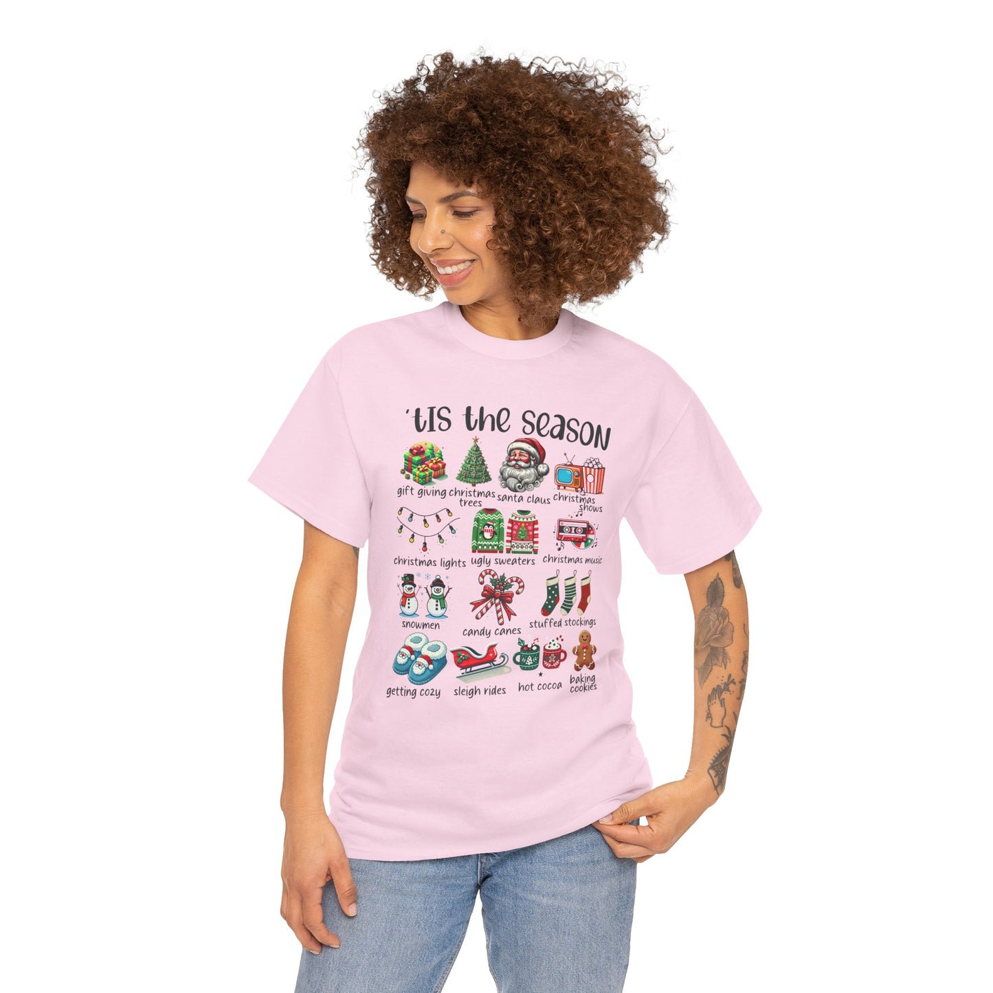 'Tis the Season Heavy Cotton Tee - Holiday Cheer and Festive Fun