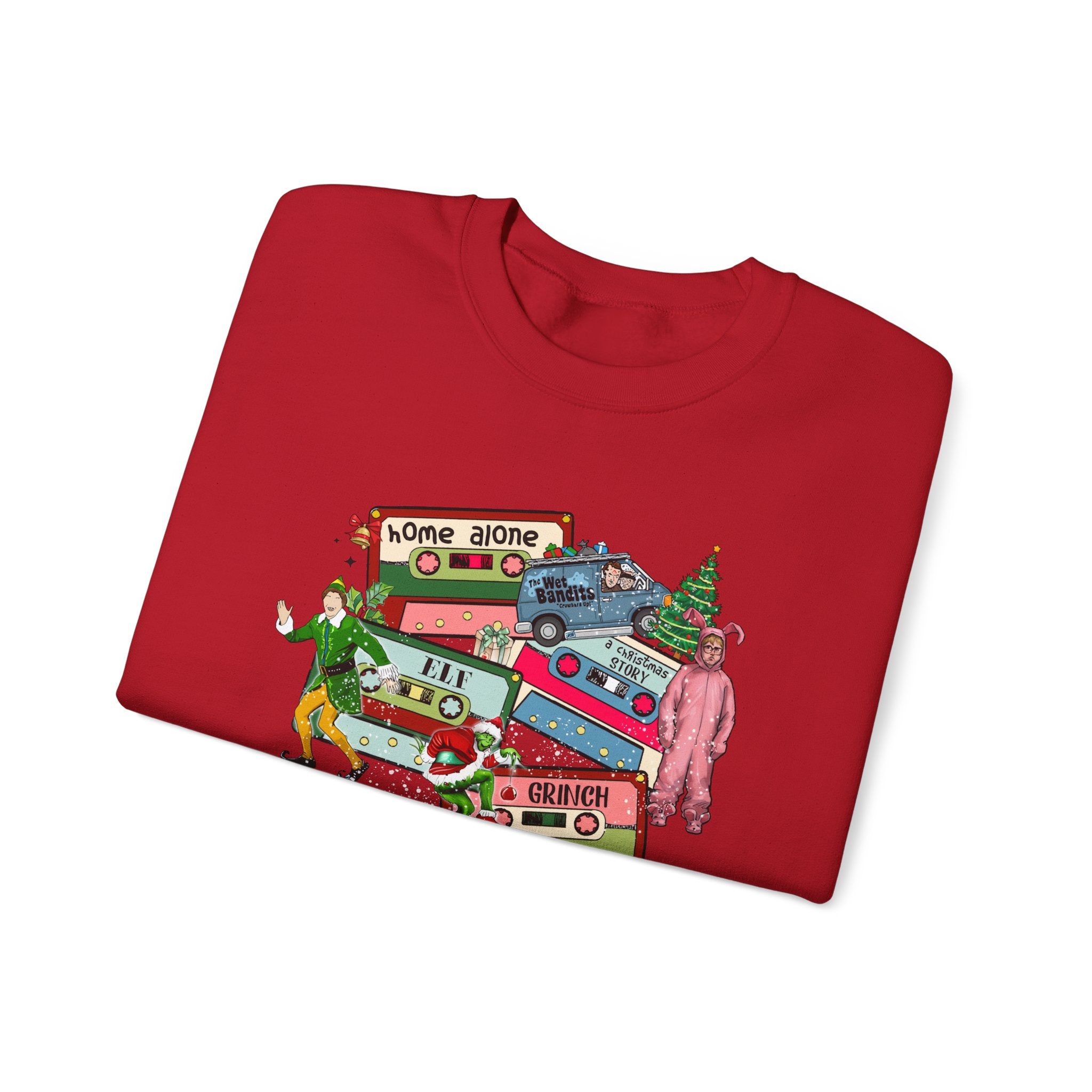 Retro Holiday Movie Crewneck Sweatshirt – Cozy & Festive Design