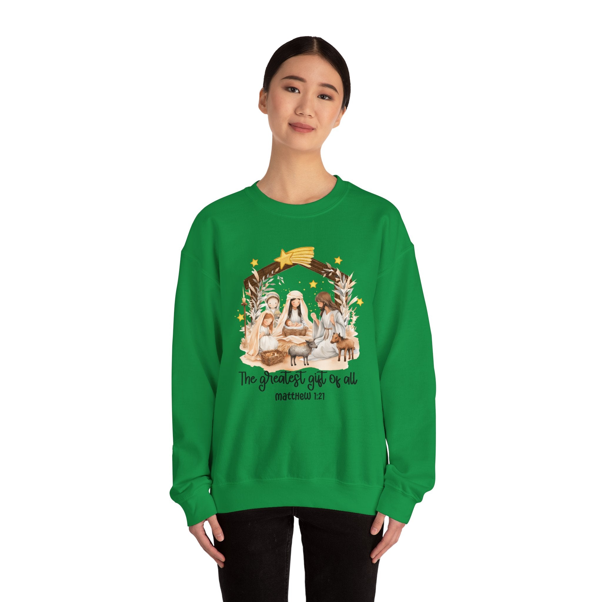 Christmas Nativity Crewneck Sweatshirt - "The Greatest Gift of All"