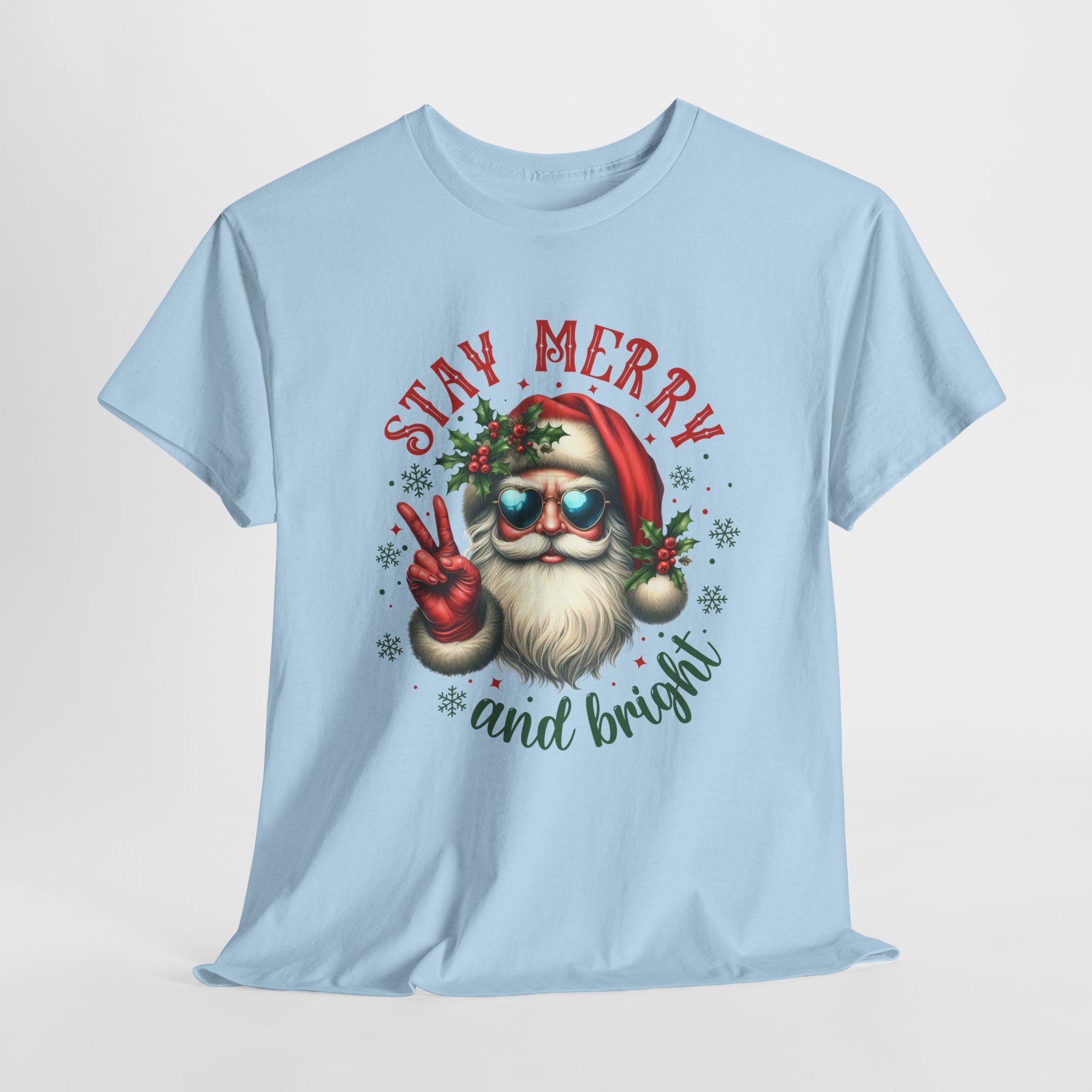 Stay Merry Holiday Heavy Cotton Tee | Fun Christmas Shirt