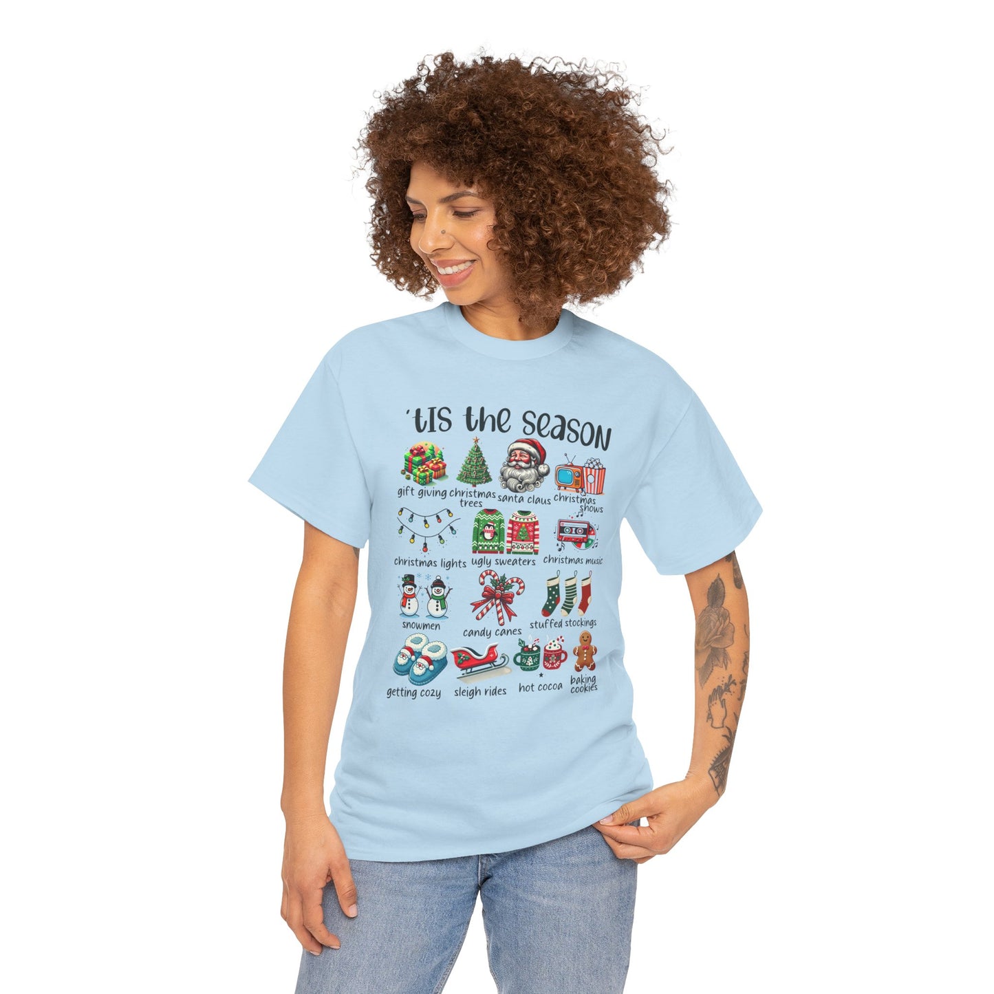 'Tis the Season Heavy Cotton Tee - Holiday Cheer and Festive Fun