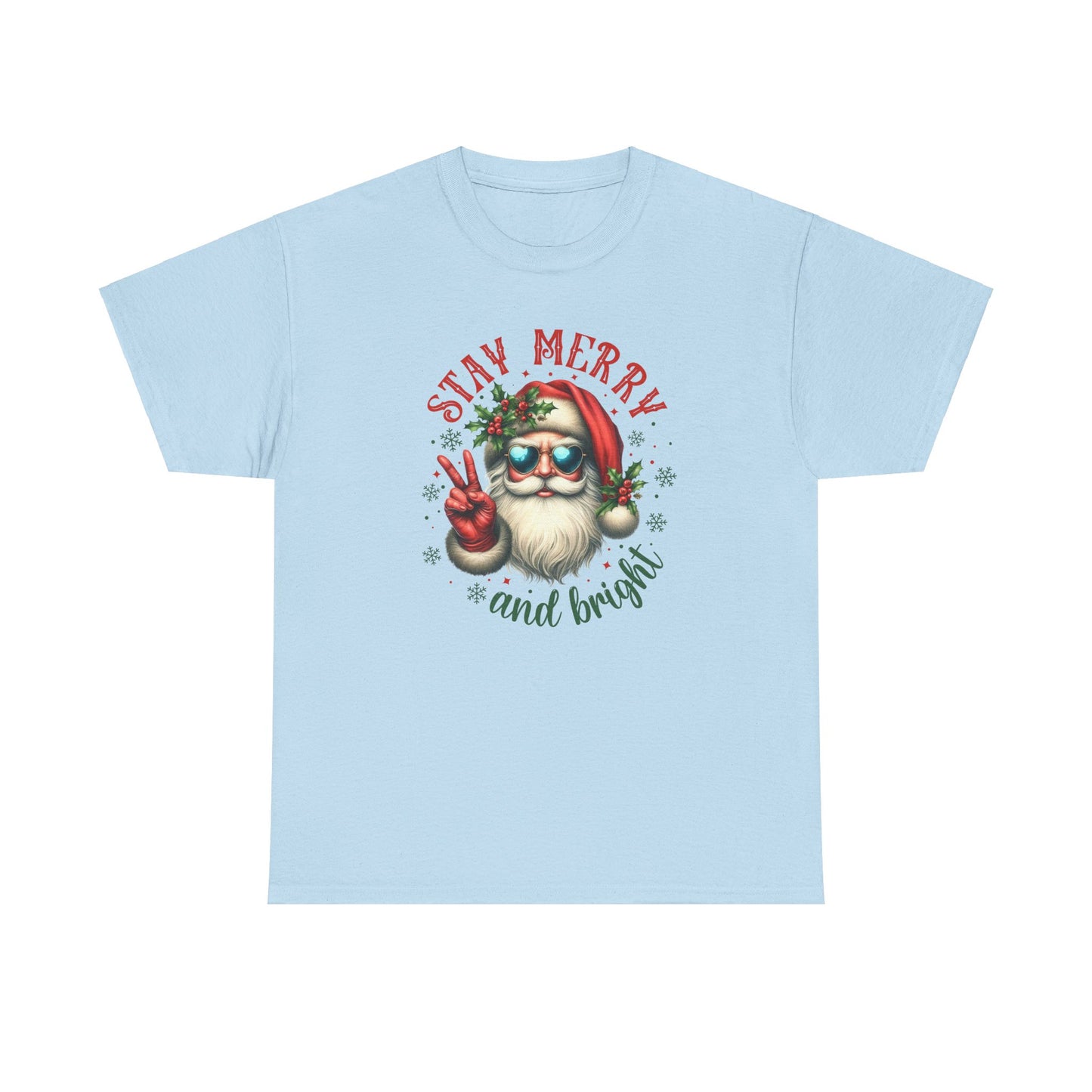 Stay Merry Holiday Heavy Cotton Tee | Fun Christmas Shirt