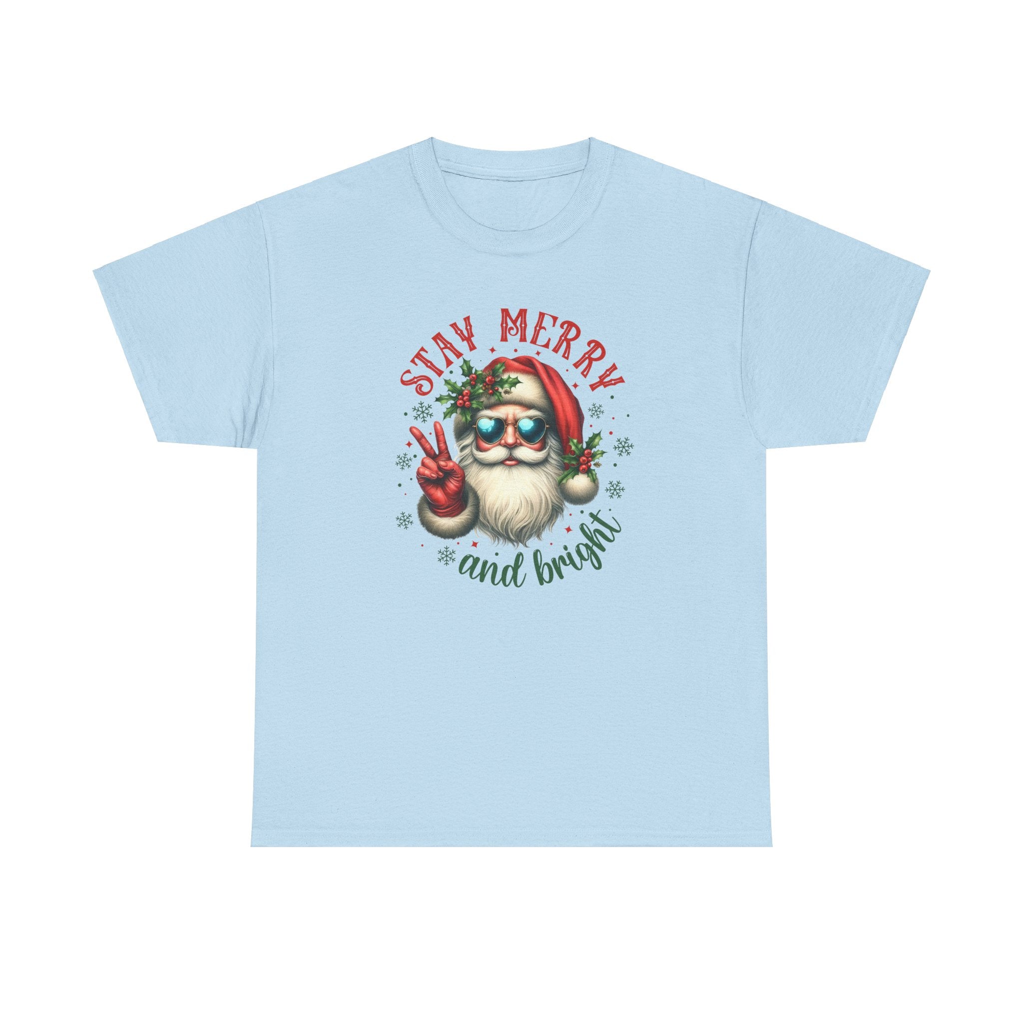 Stay Merry Holiday Heavy Cotton Tee | Fun Christmas Shirt
