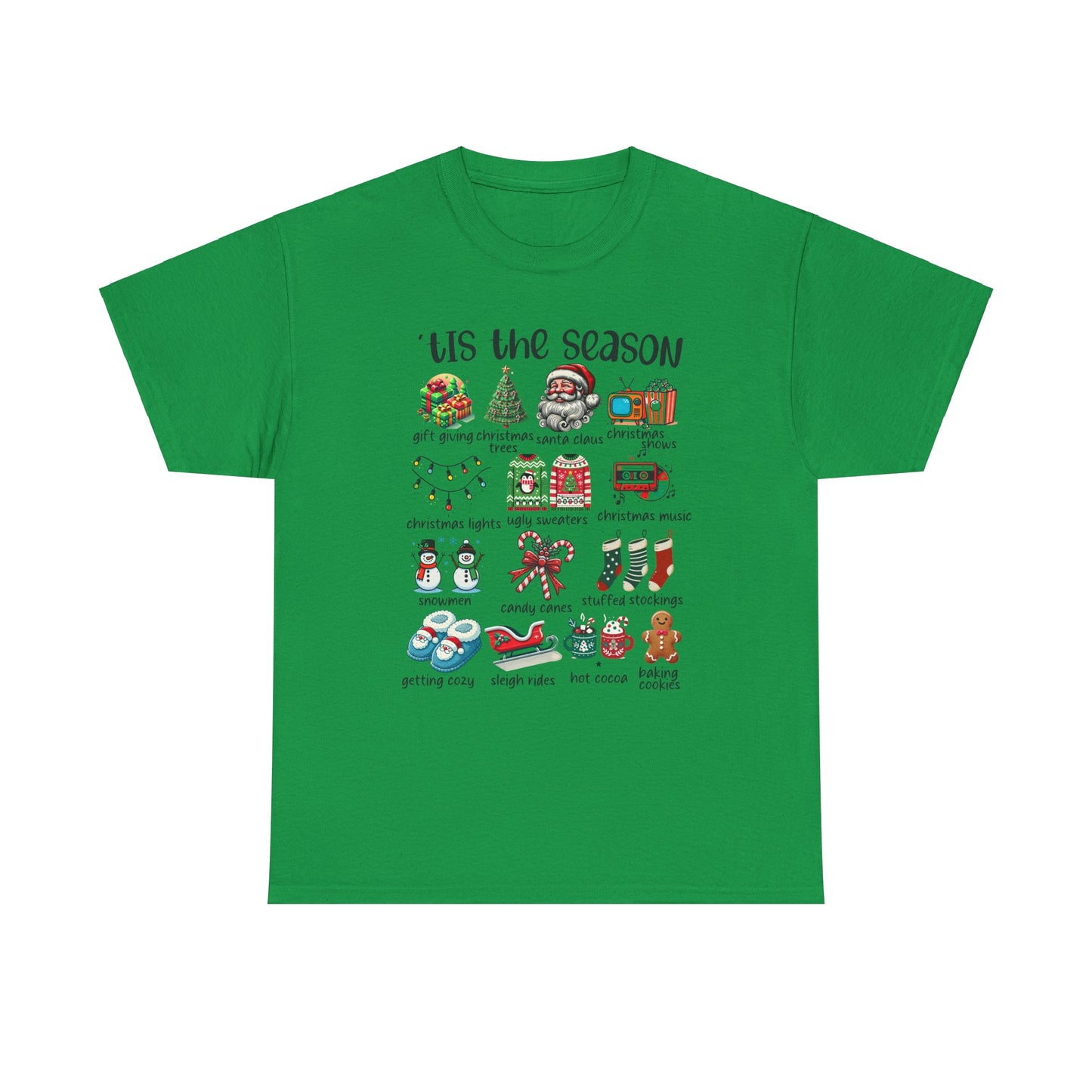 'Tis the Season Heavy Cotton Tee - Holiday Cheer and Festive Fun