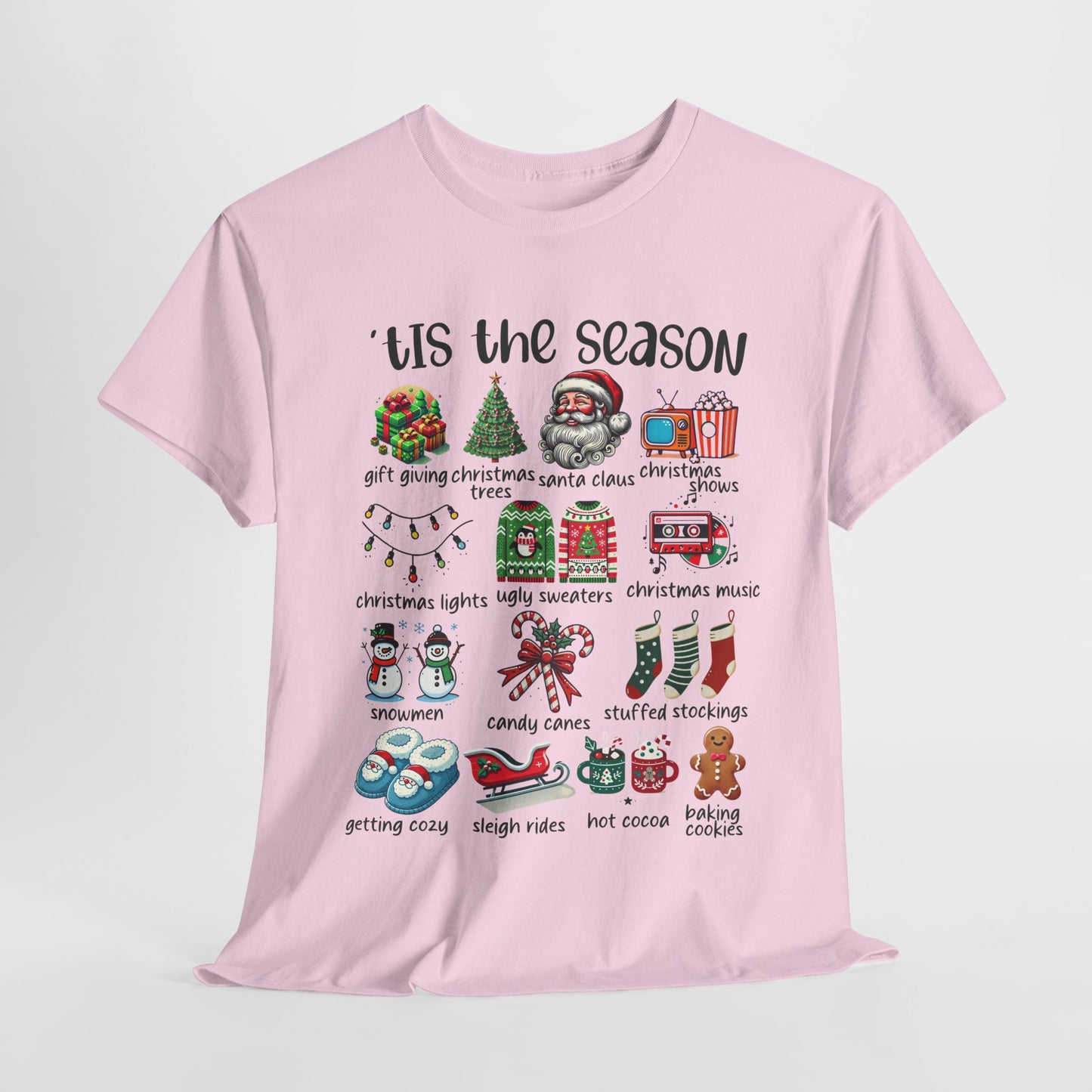 'Tis the Season Heavy Cotton Tee - Holiday Cheer and Festive Fun