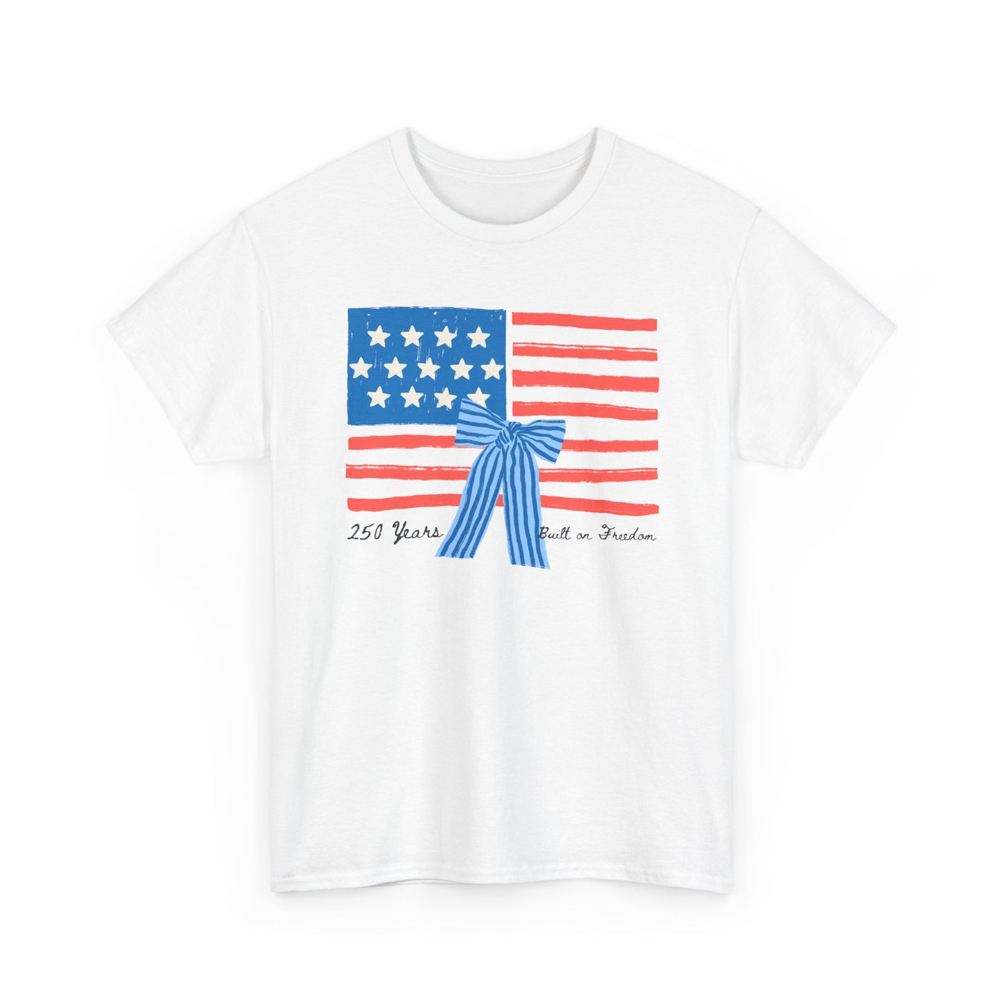 American Flag Bow T-Shirt — 4th of July Patriotic Tee