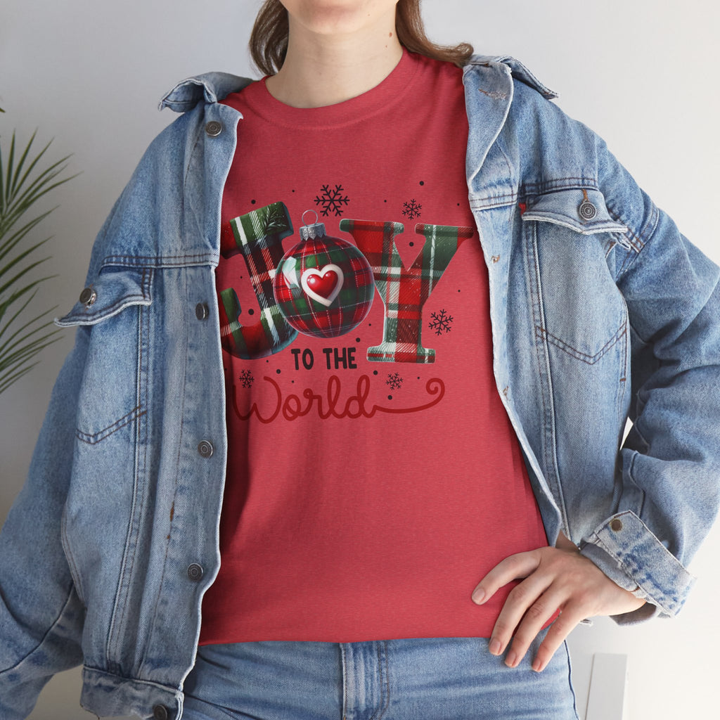 Joy to the World -Heavy Cotton Tee - Christmas Holiday Shirt