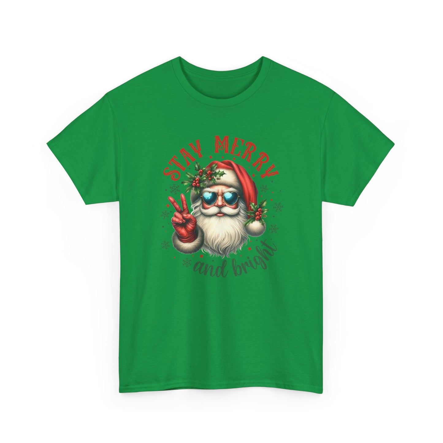 Stay Merry Holiday Heavy Cotton Tee | Fun Christmas Shirt