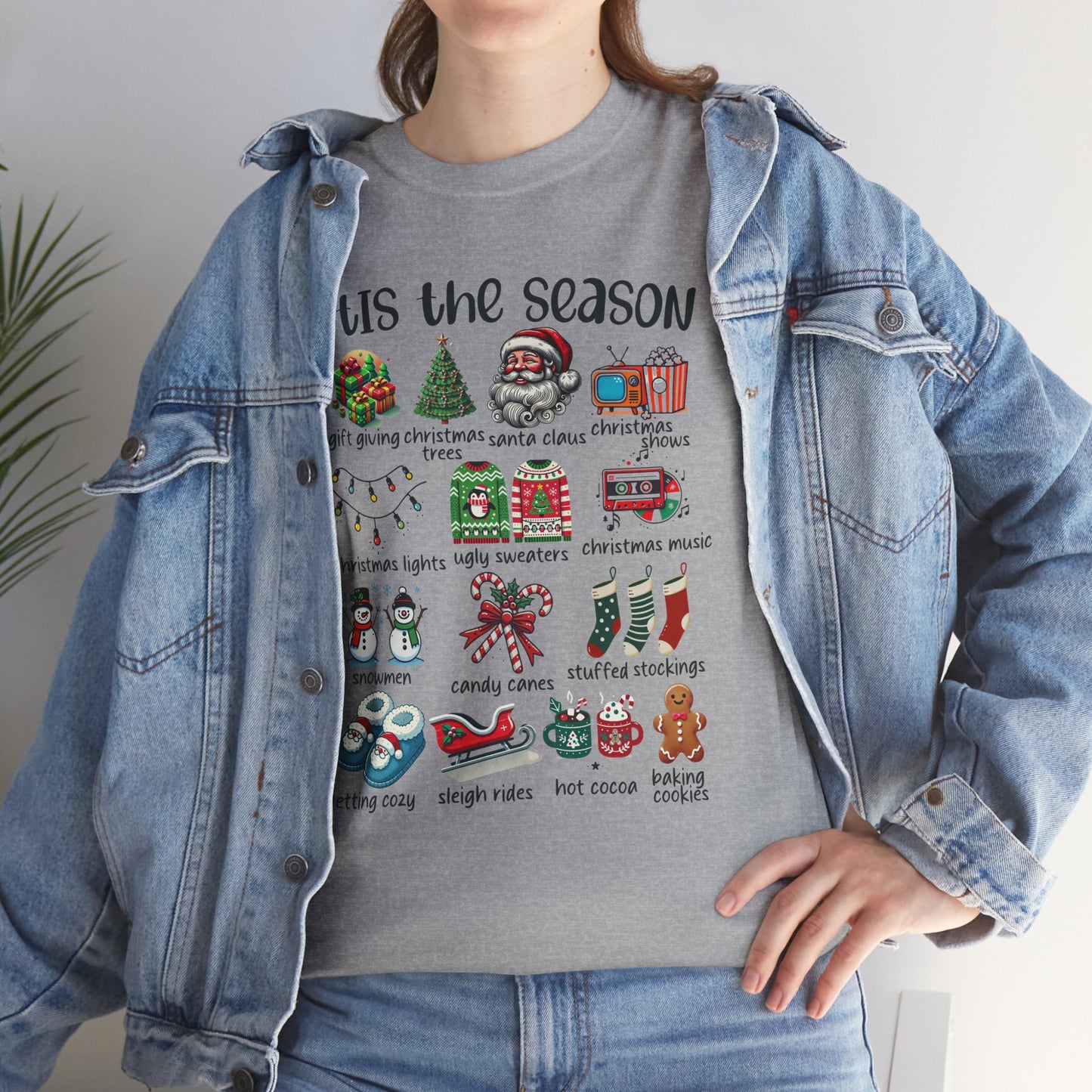 'Tis the Season Heavy Cotton Tee - Holiday Cheer and Festive Fun