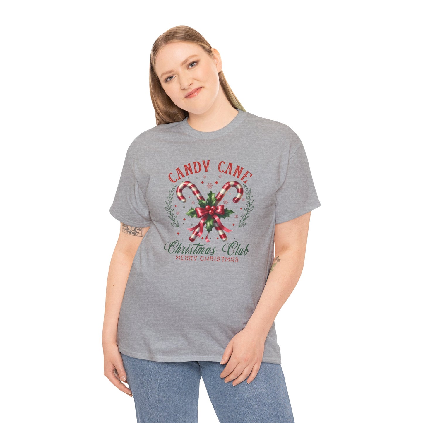 Candy Cane Christmas Club Heavy Cotton Tee - Merry Christmas Holiday Shirt