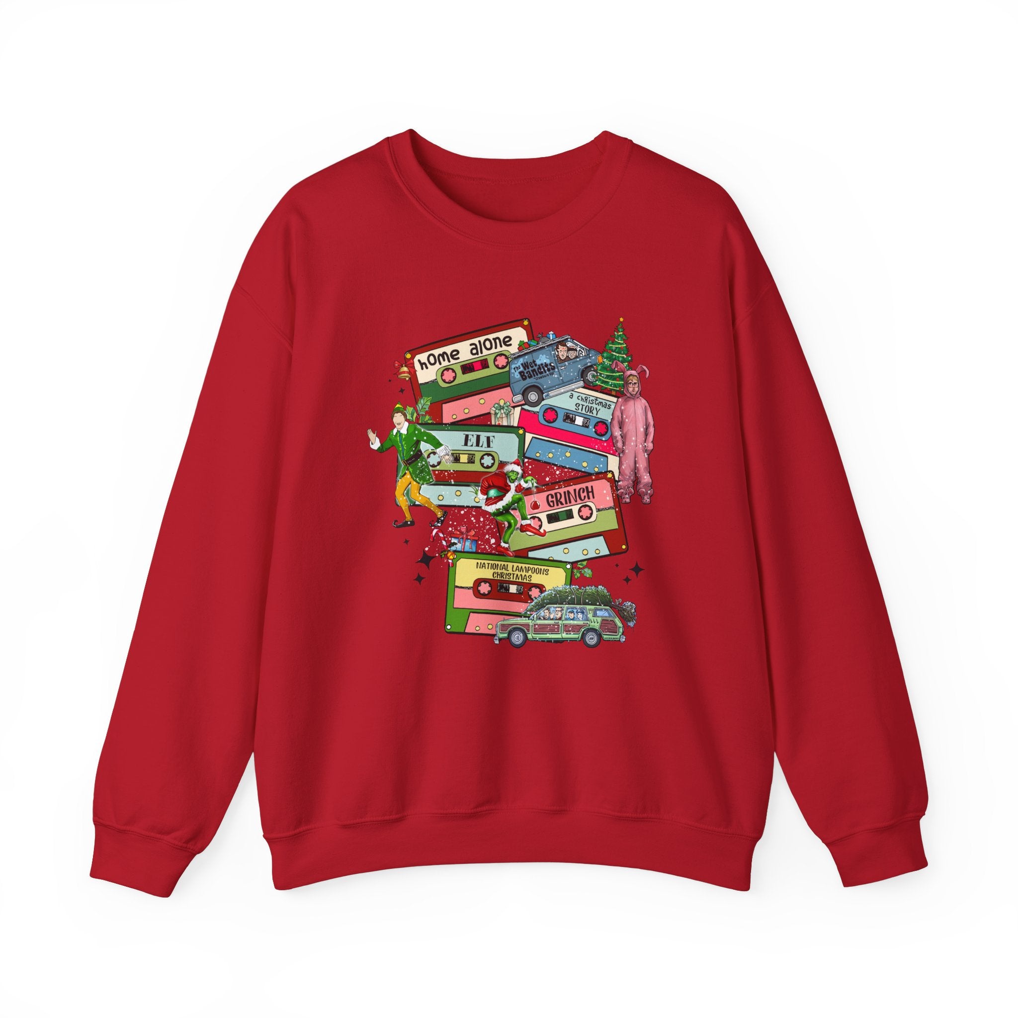 Retro Holiday Movie Crewneck Sweatshirt – Cozy & Festive Design