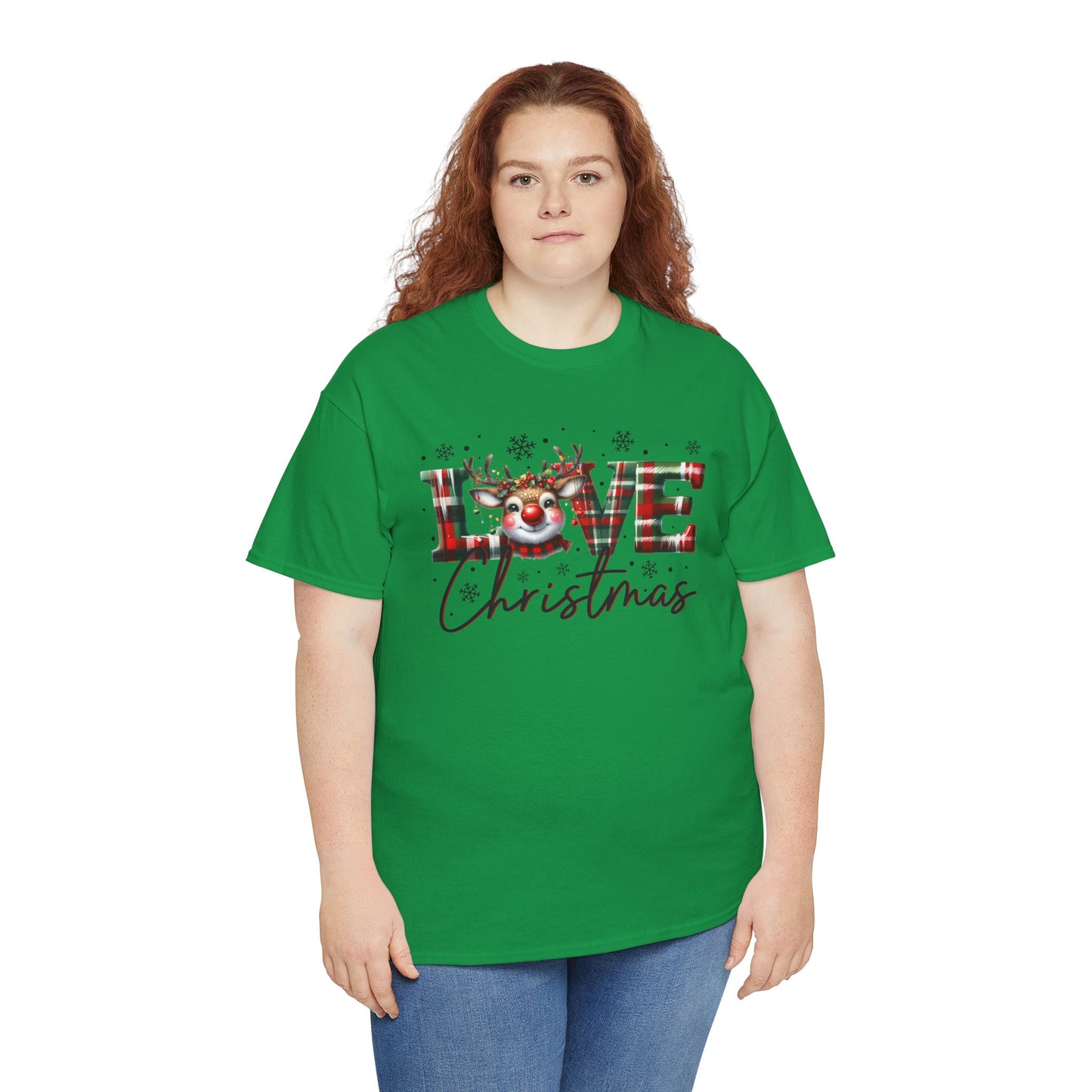Love Christmas Heavy Cotton Tee - Festive and Comfortable Holiday Apparel
