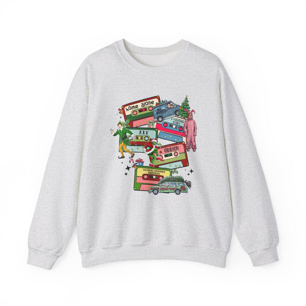 Retro Holiday Movie Crewneck Sweatshirt – Cozy & Festive Design