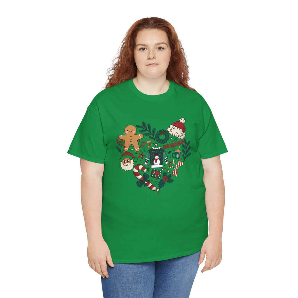 Festive Holiday Heart Heavy Cotton Tee