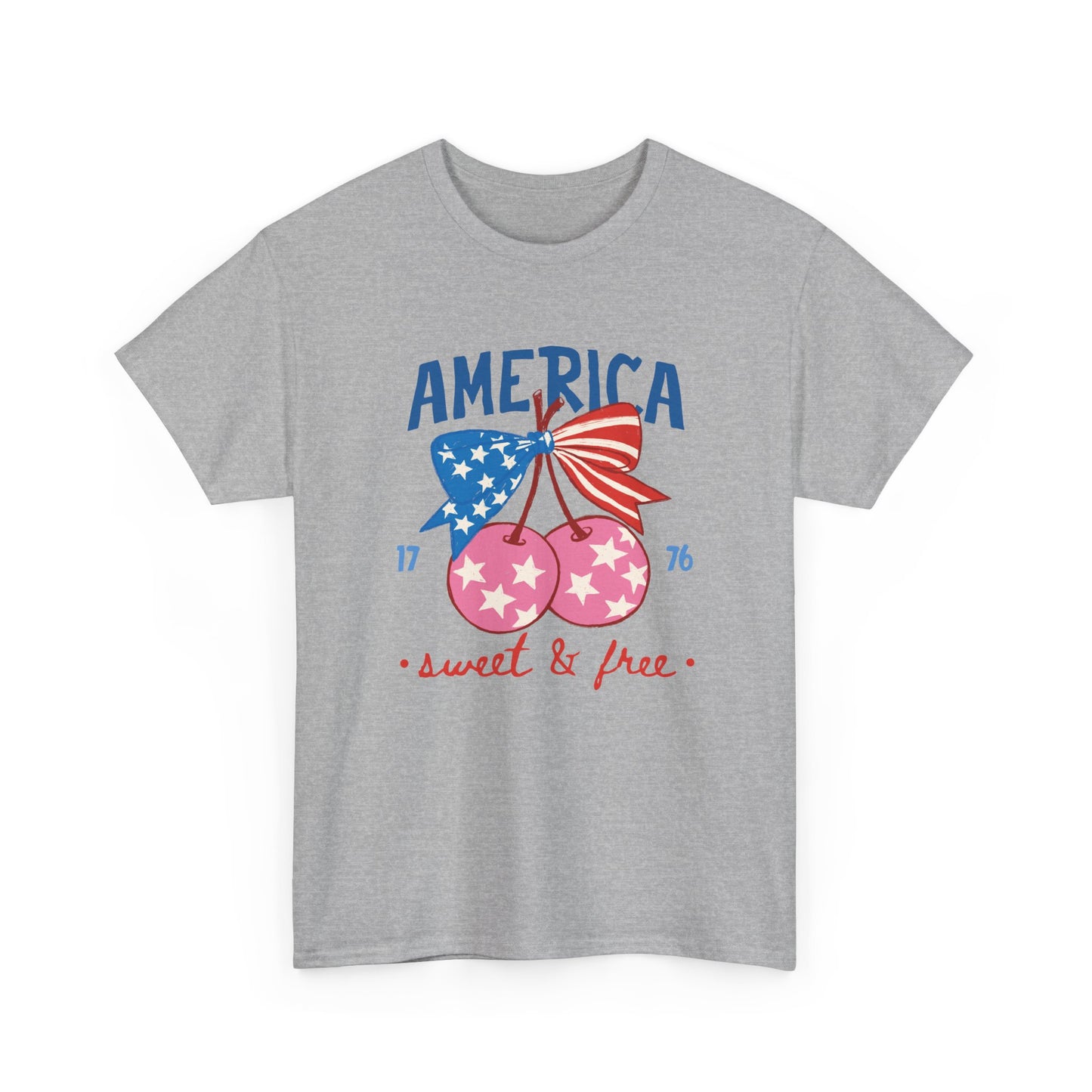 "America Sweet & Free" Patriotic Cherry Tee (1776)