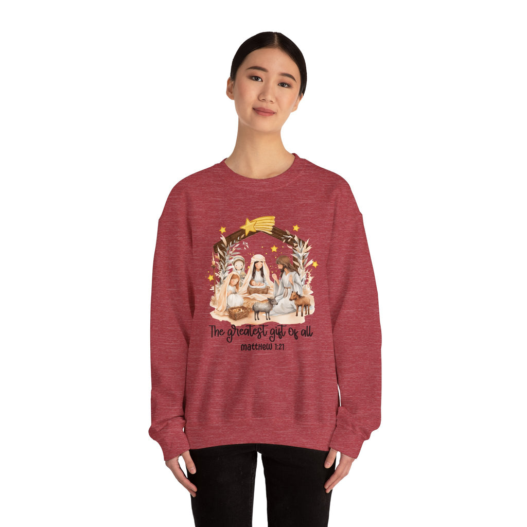 Christmas Nativity Crewneck Sweatshirt - "The Greatest Gift of All"