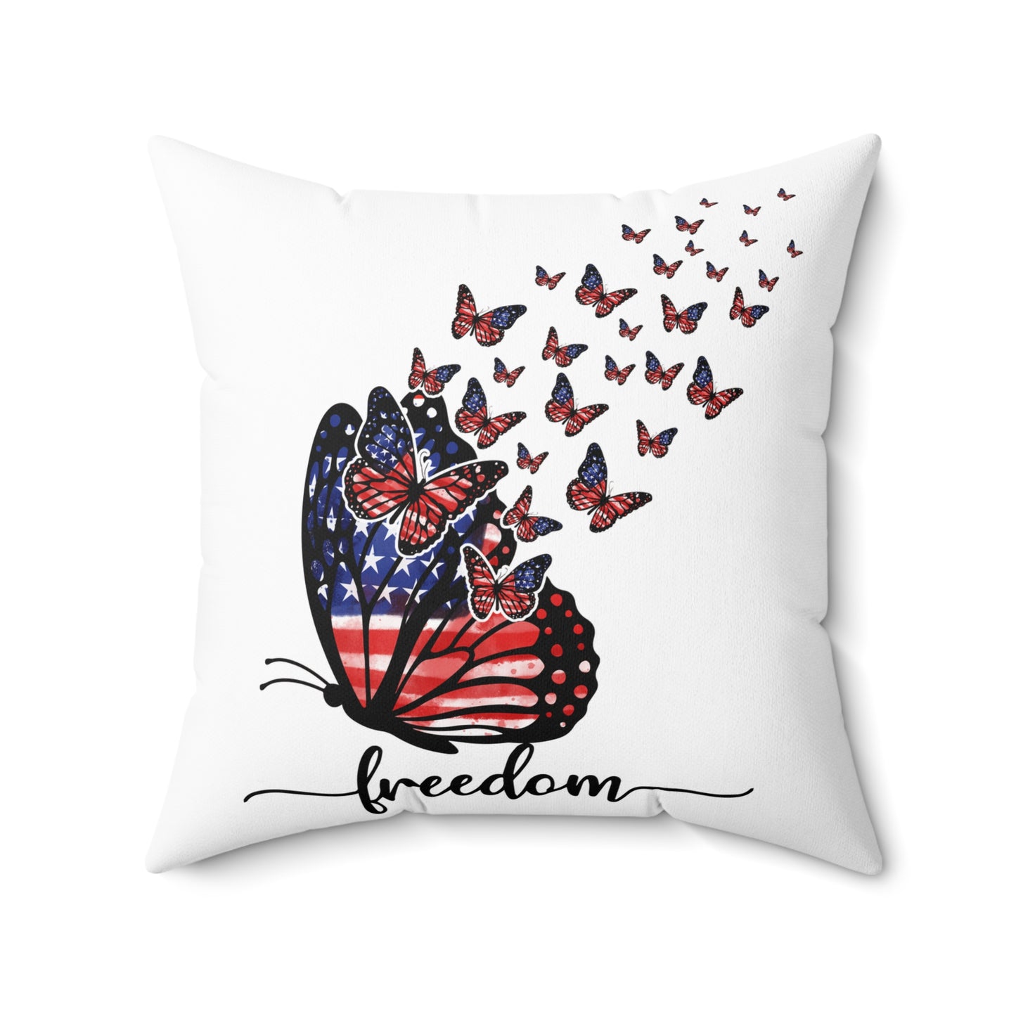 Freedom Butterfly Throw Pillow