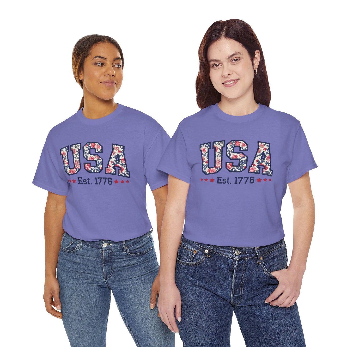 Patriotic USA Floral- Tee
