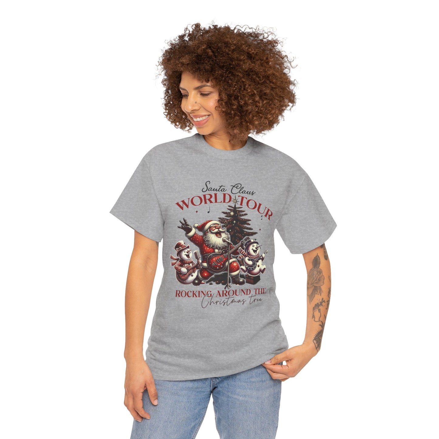Christmas Santa Claus World Tour Tee - Heavy Cotton T-Shirt