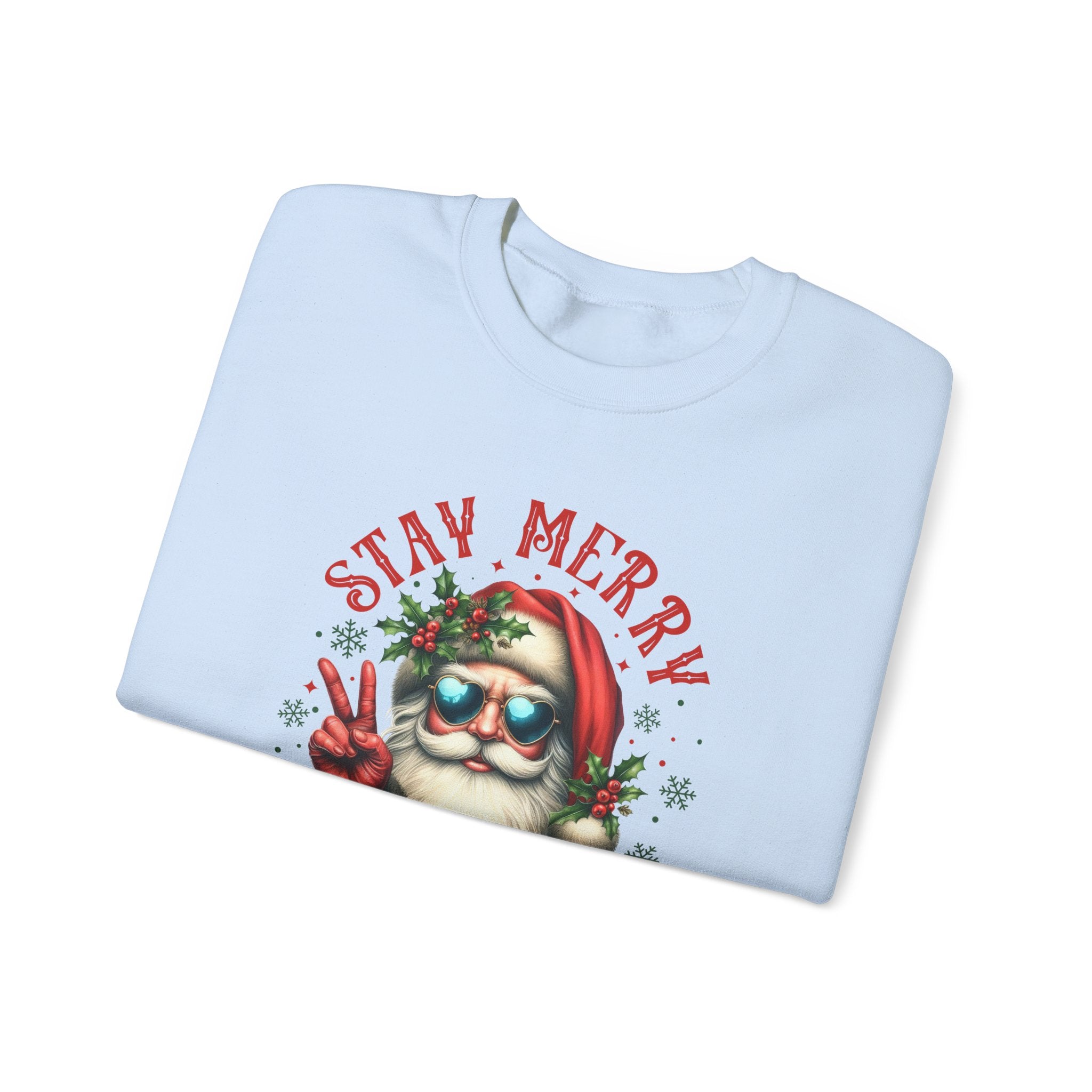 Stay Merry and Bright Crewneck Sweatshirt - Festive Holiday Apparel