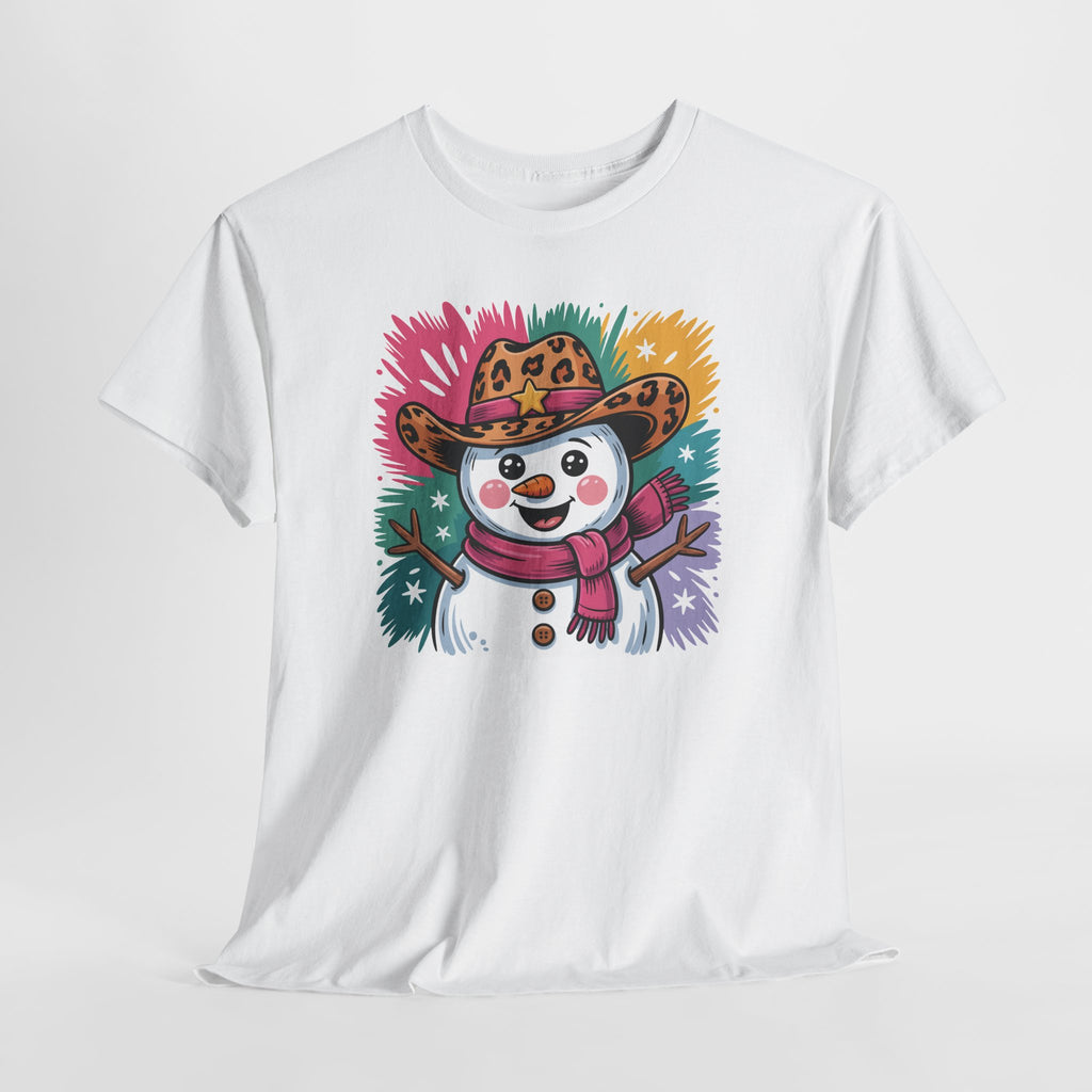 Cute Western Snowman Holiday Tee