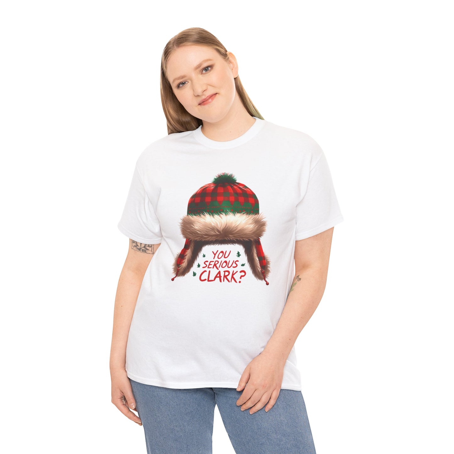 Funny Holiday Heavy Cotton Tee - 'You Serious, Clark?'